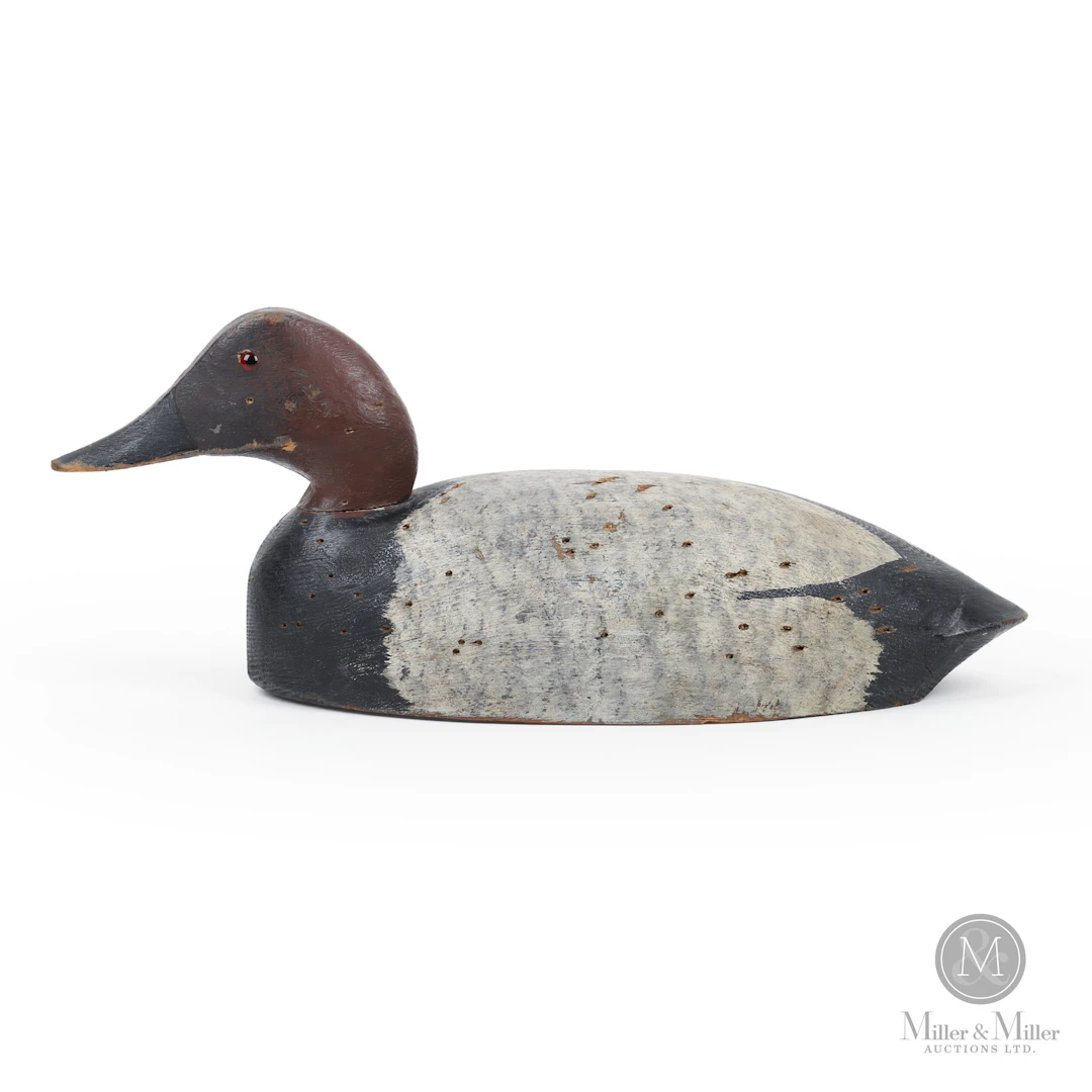 William Oaks Drake Canvasback Decoy.