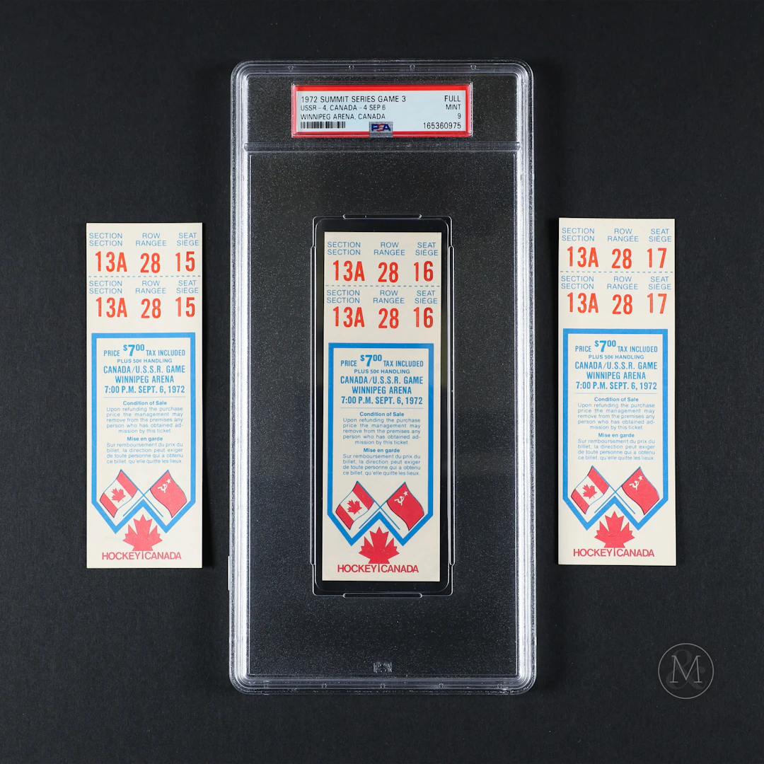 1972 Summit Series Game 3 Consecutive Seat Run Full Tickets (3)