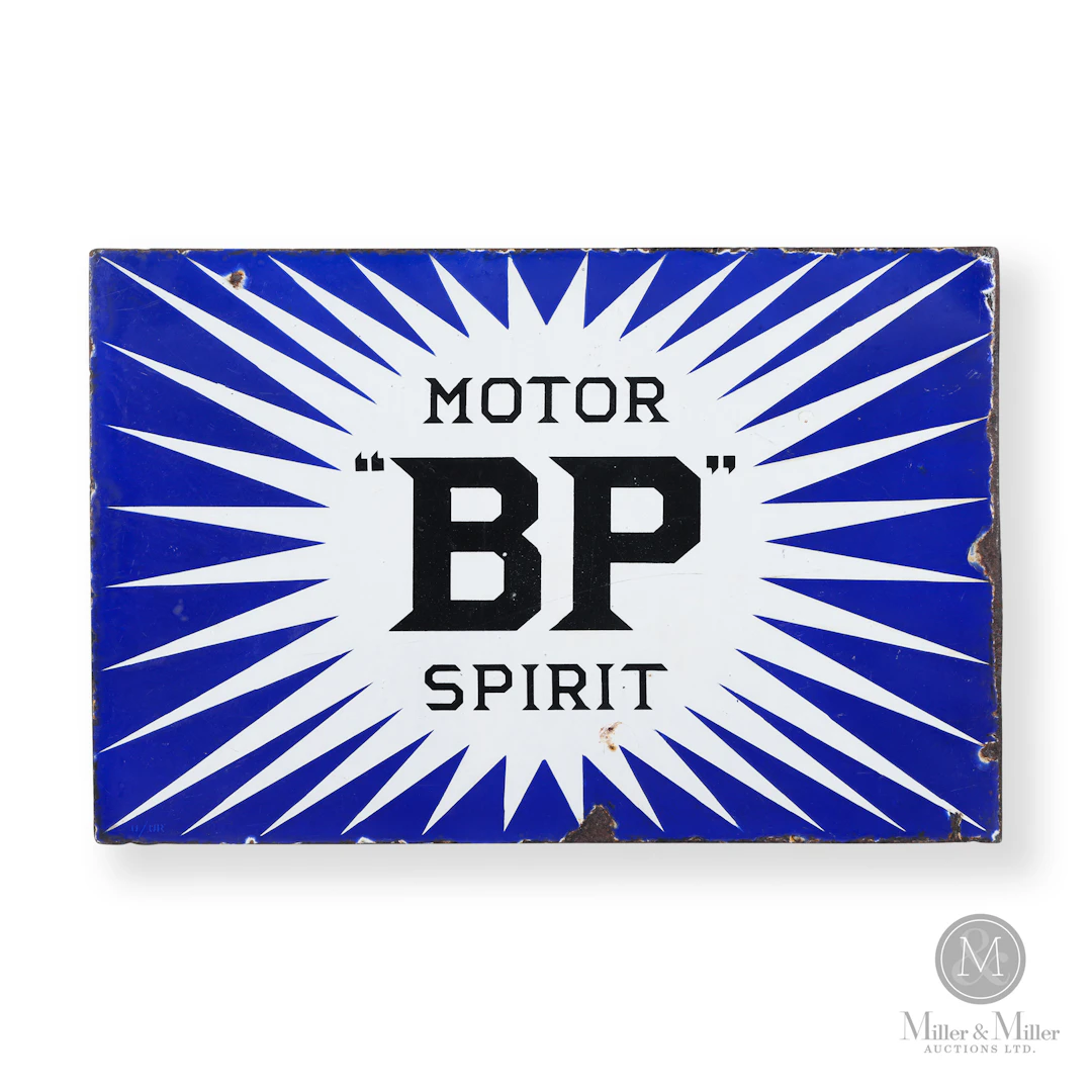 British Petroleum Motor Spirit Flange Sign