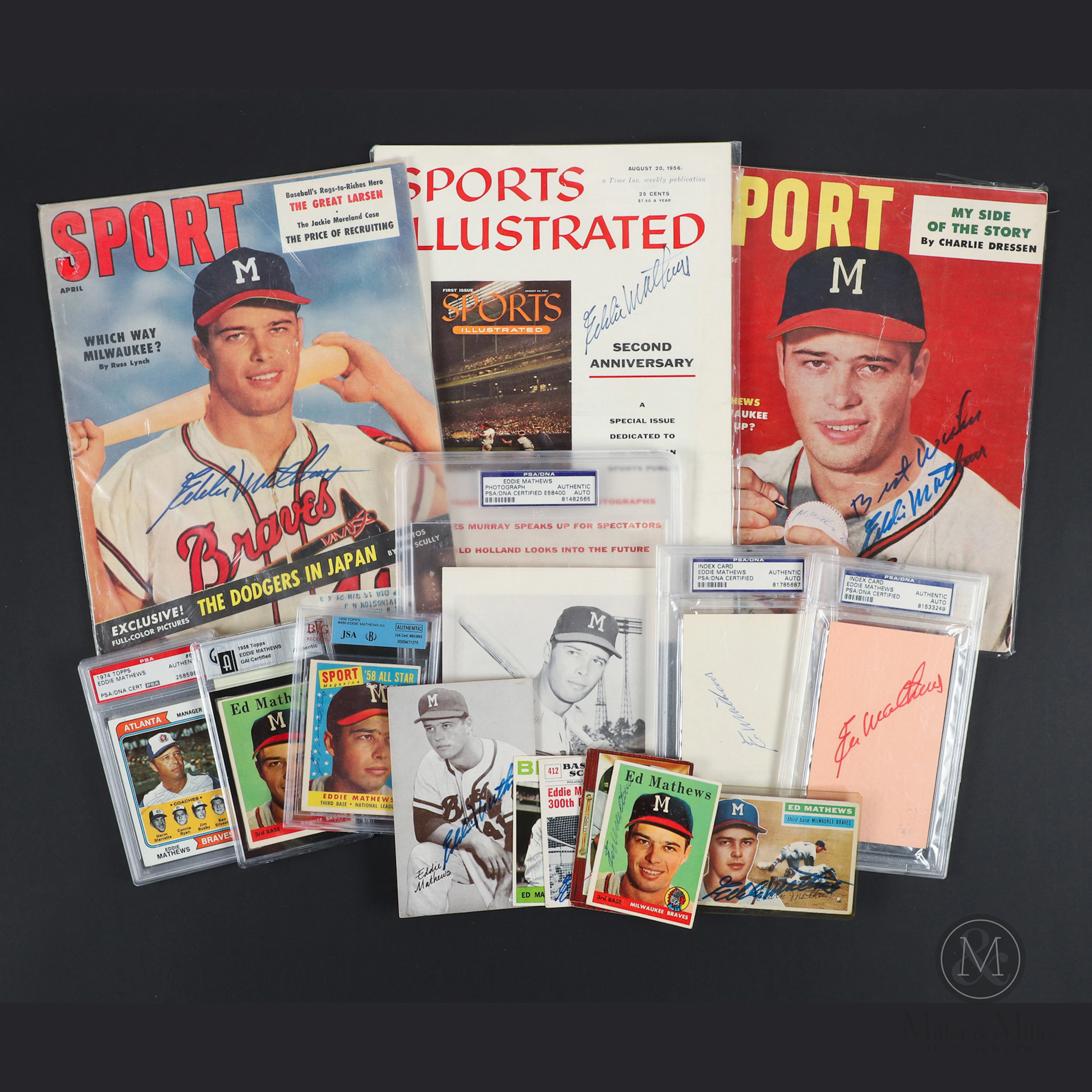 Monumental Collection of Ed Mathews Autographs (16)