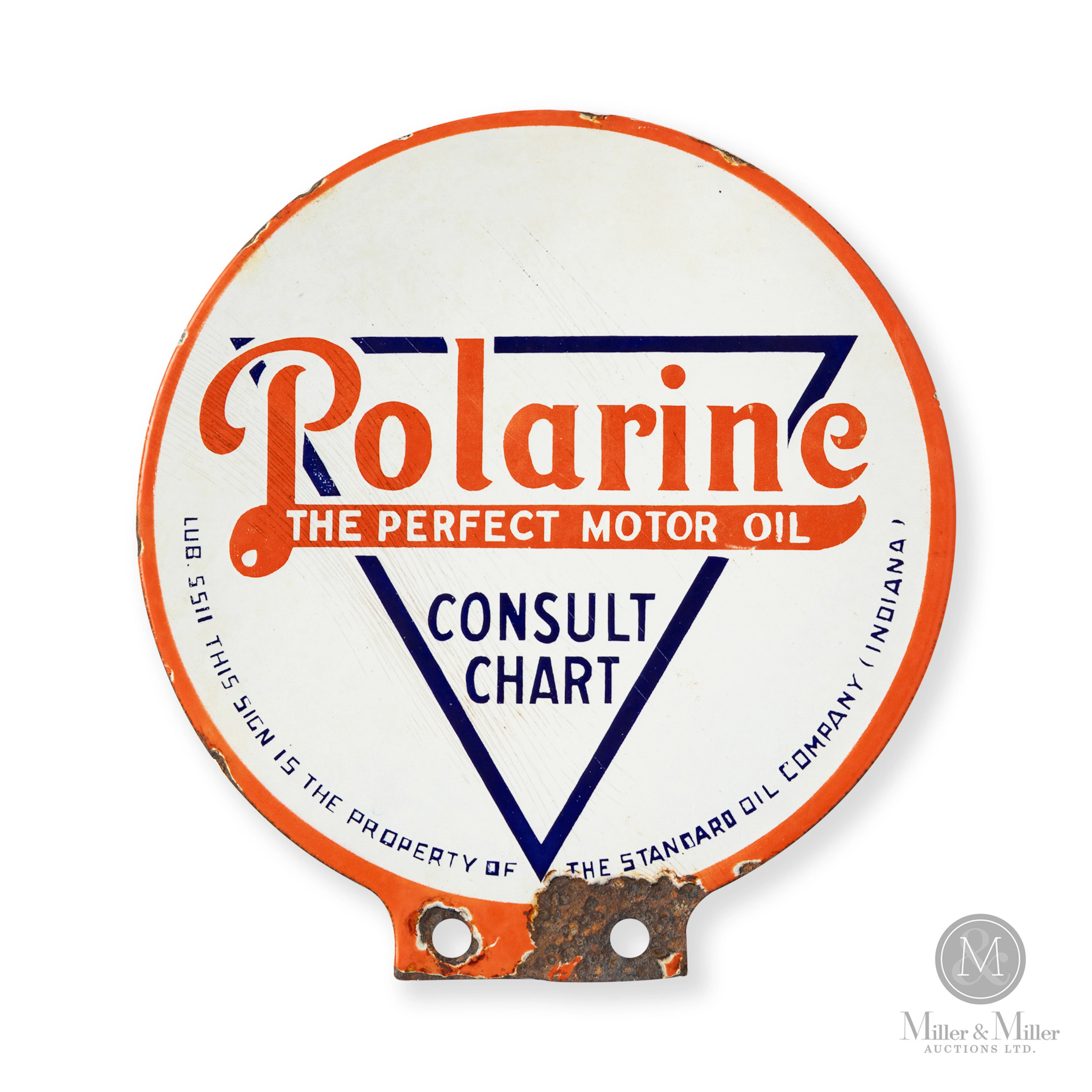 Standard Oil Polarine Motor Oil Lubester Paddle Sign