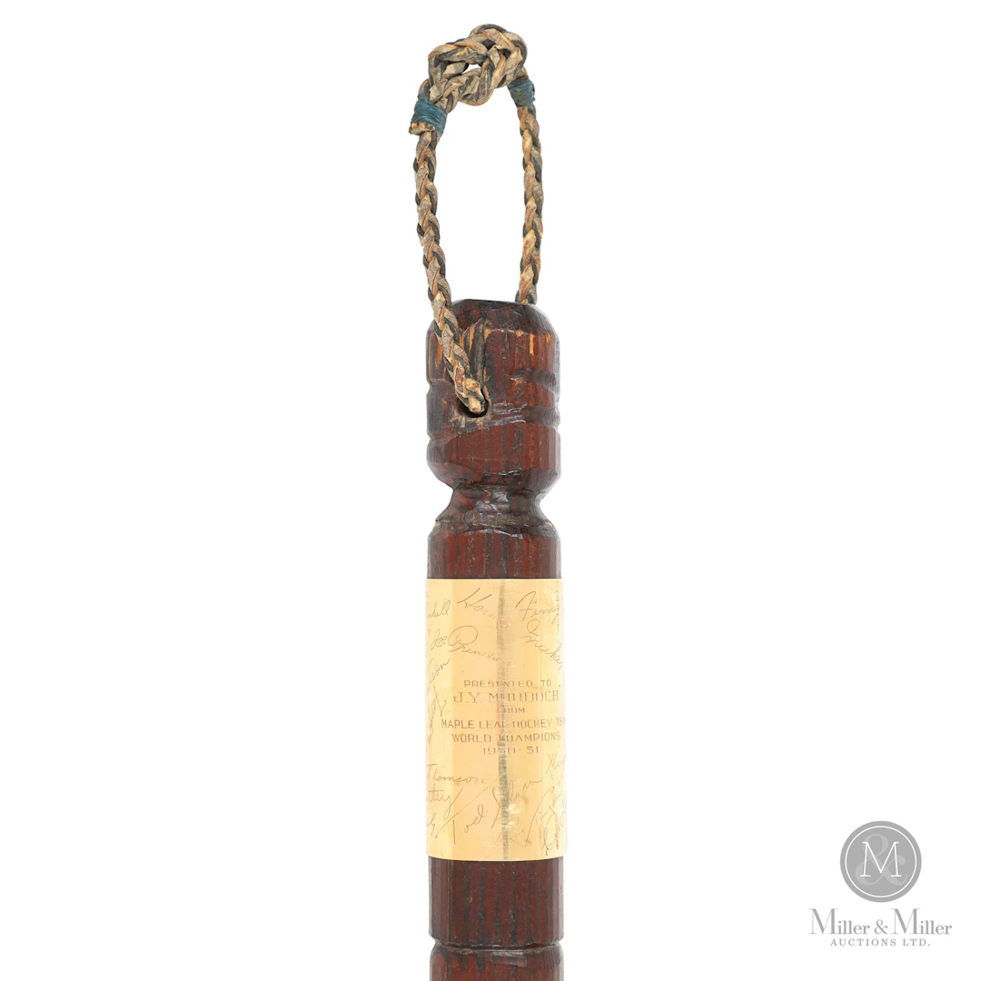 1950-51 Toronto Maple Leafs Championship 14K Gold-Banded Walking Stick