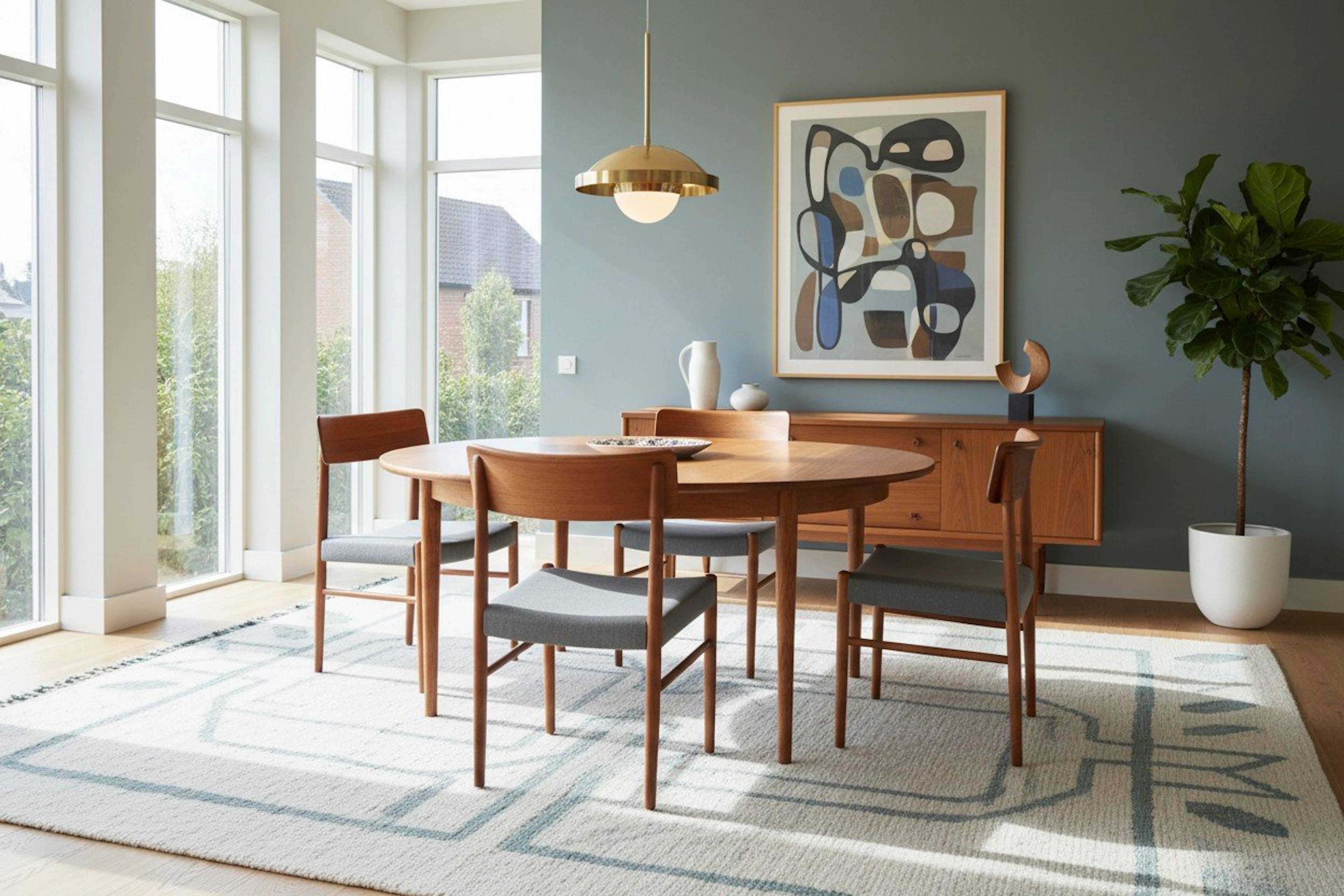 Dansk stol i teak med klädd sits. 47 cm bred