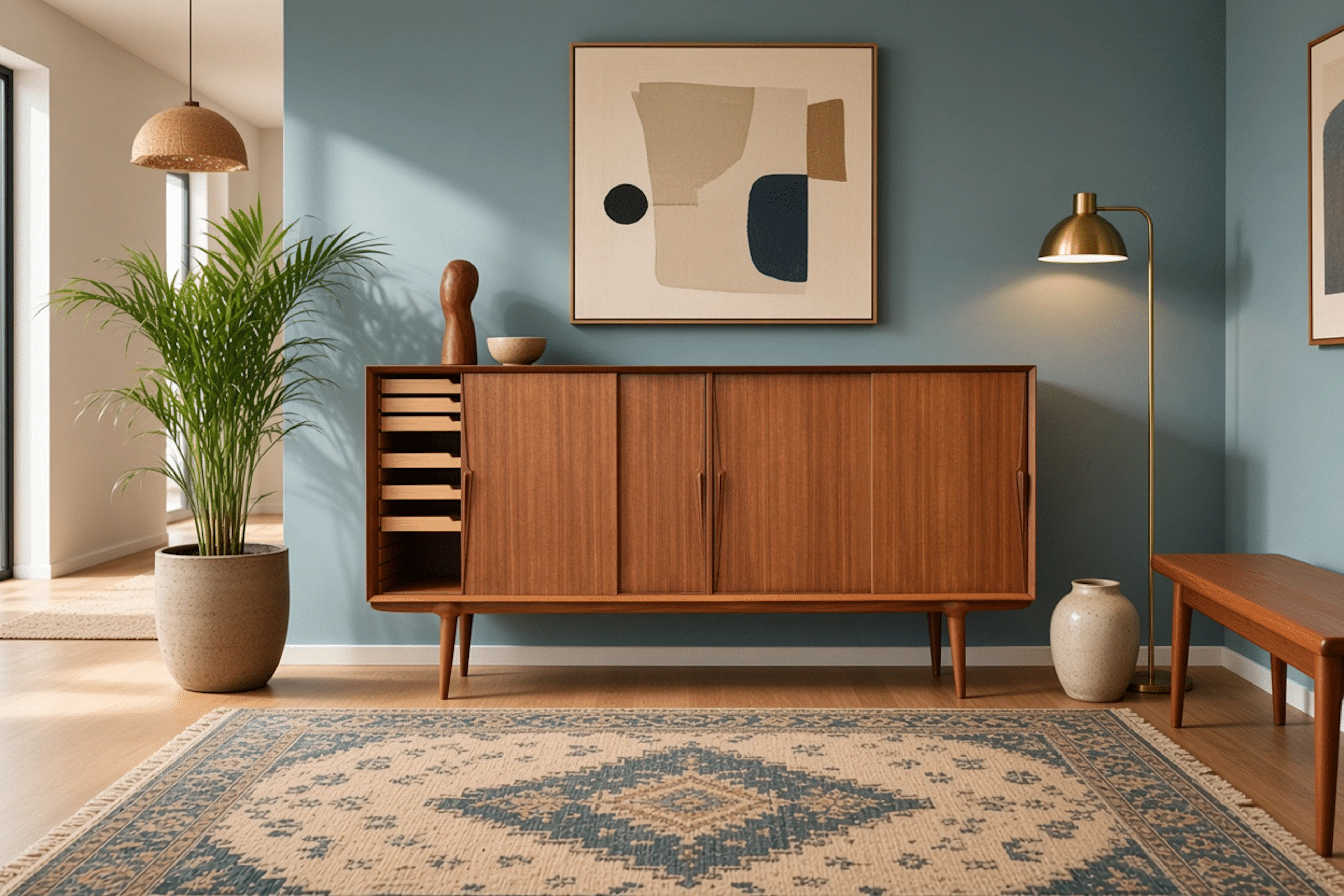 Gunni Omann skåp modell 19 i teak. 200x46x111 cm
