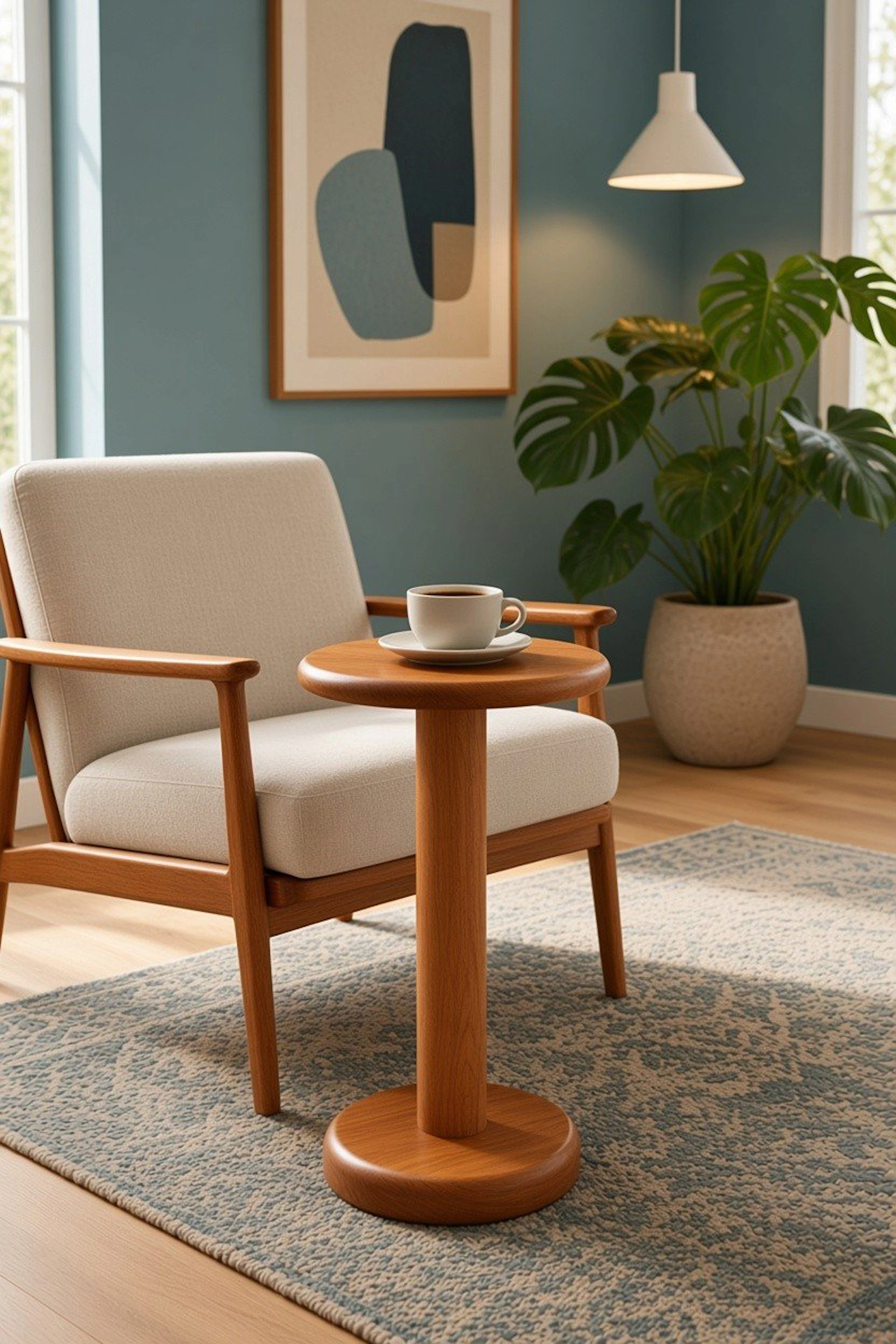 Dyrlund – piedestal/sidobord i massiv teak