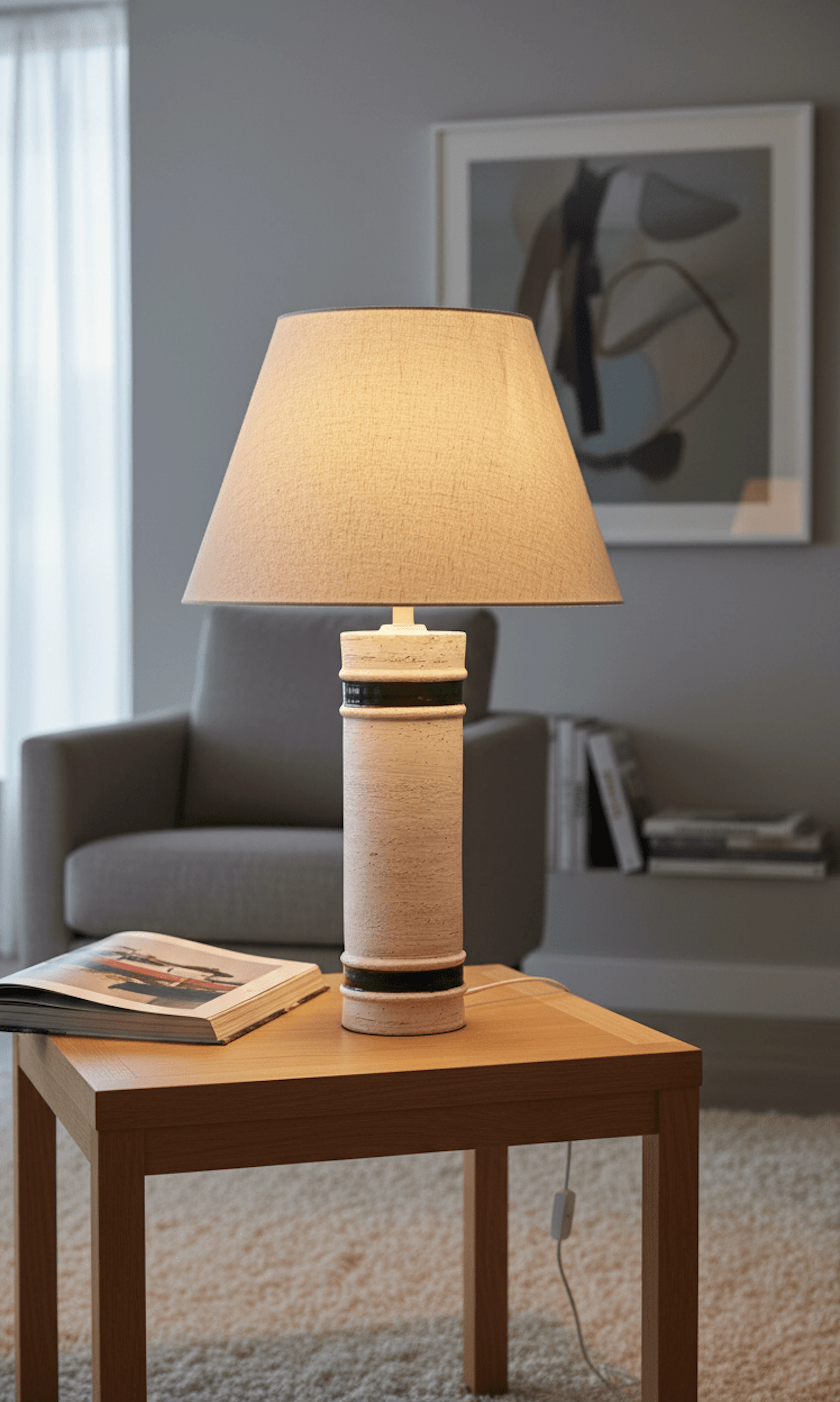 Bitossi och Bergboms lampfot i keramik. 46 cm hög. Reserverad