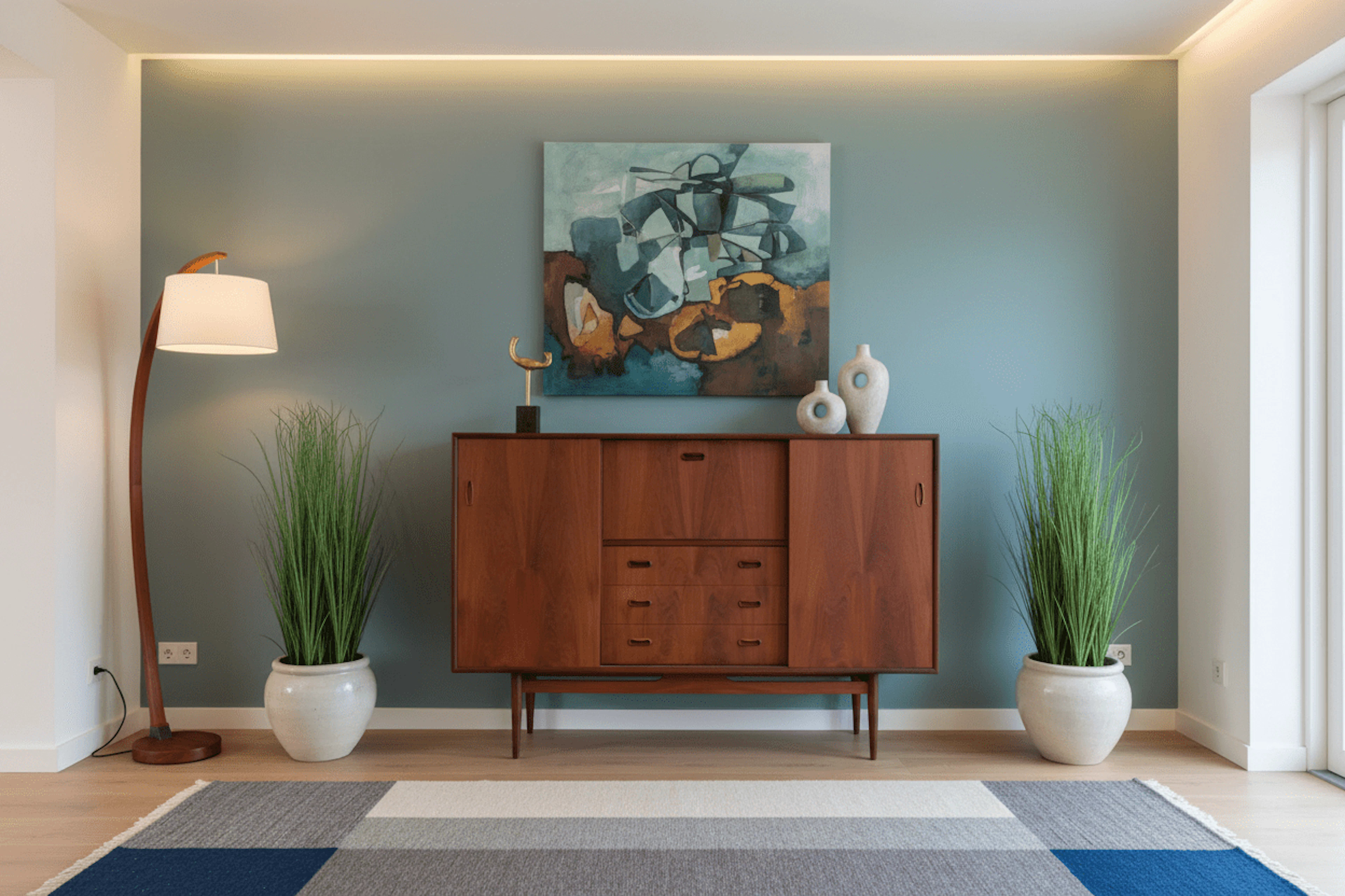 Danskt highboard i teak med barskåp – B. Groth Møbelfabrik. Reserverat