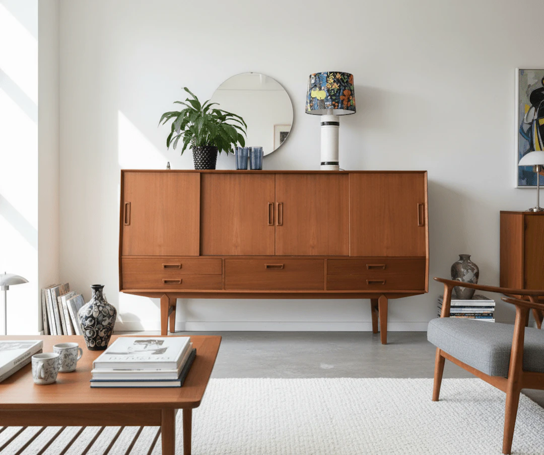 Wemb Møbelfabrik skåp i teak med barskåp. 199x46x113 cm
