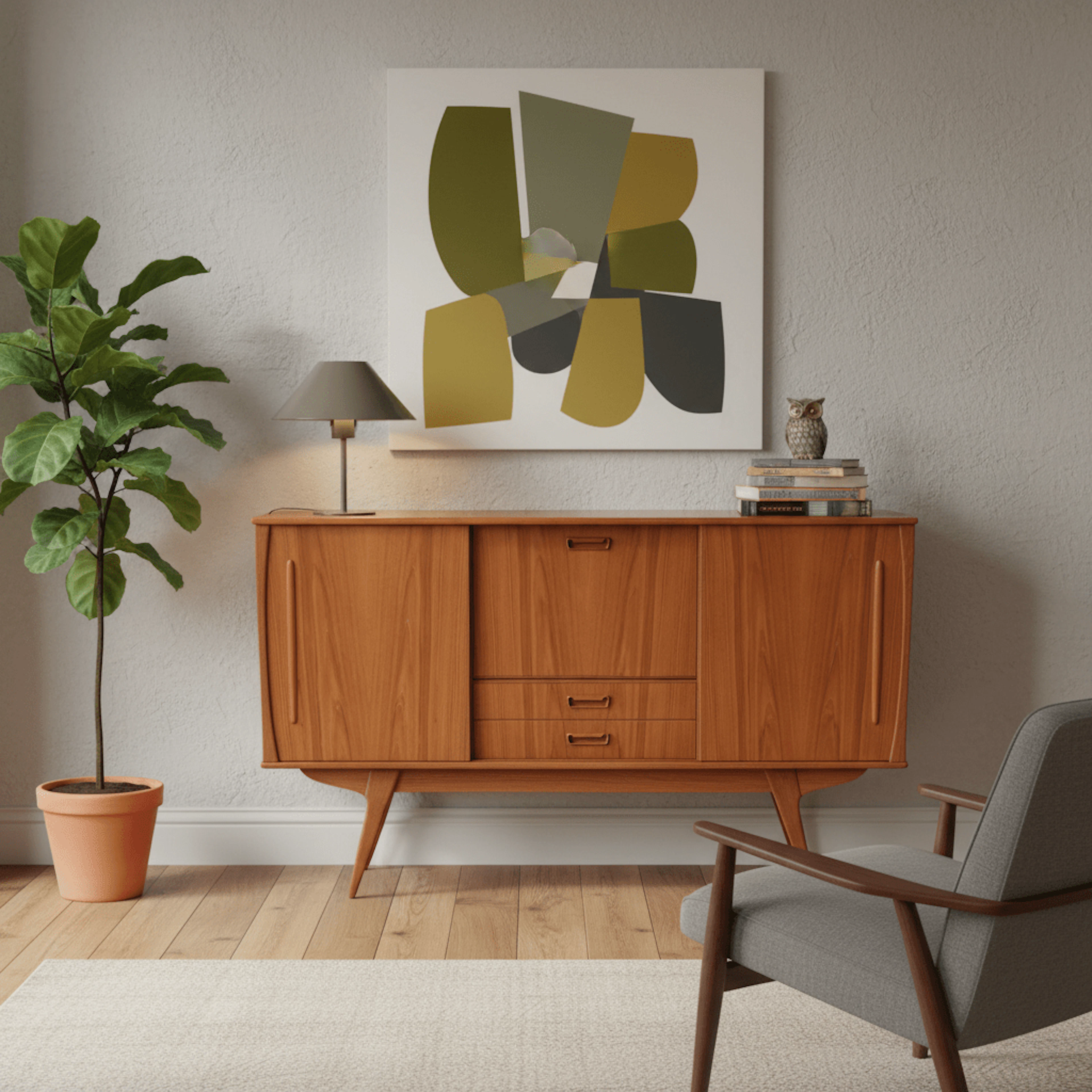 Danskt skåp i teak med barskåp och snedställda ben. 180x46x117 cm
