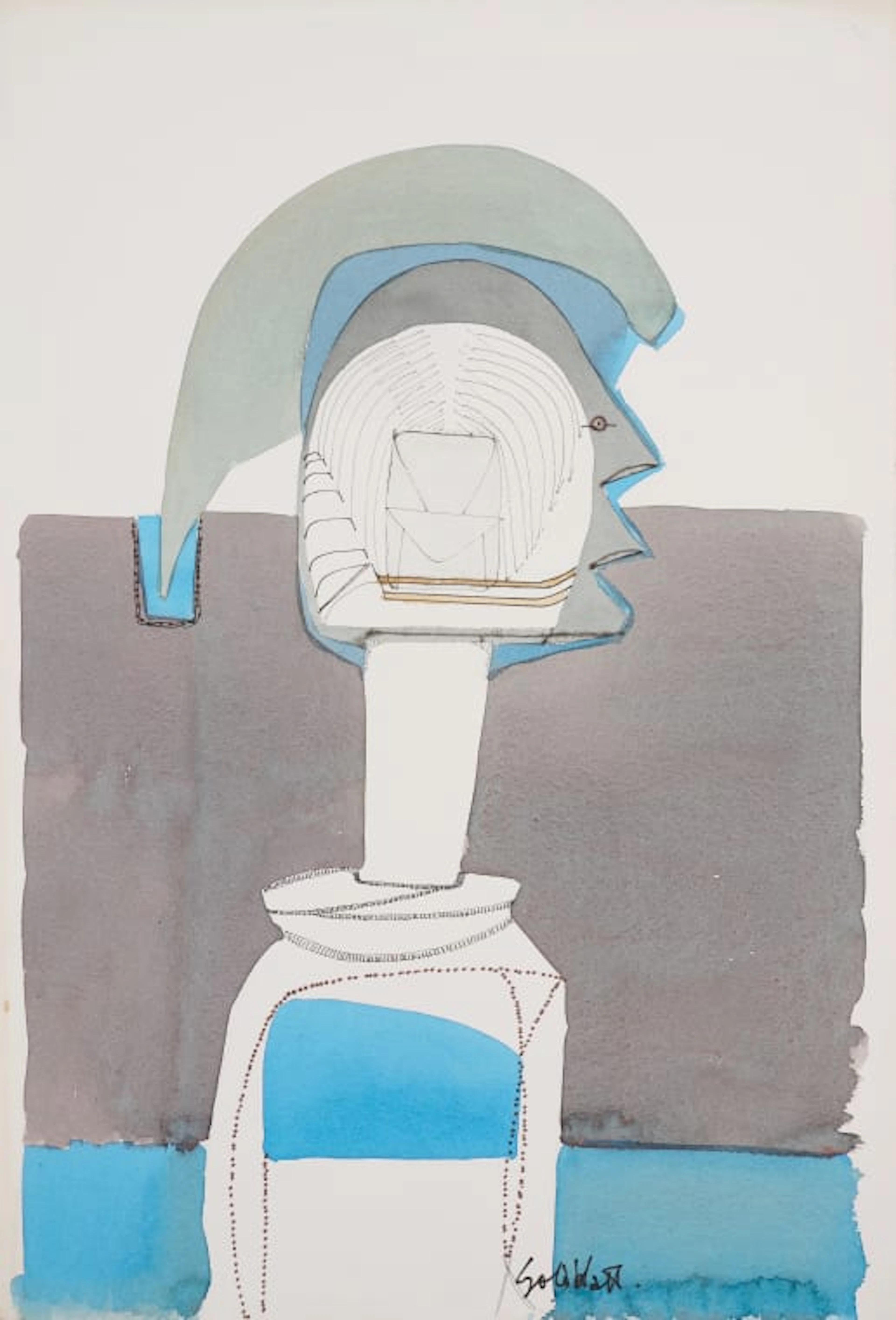 Sidney Goldblatt; Abstract Figure in Profile