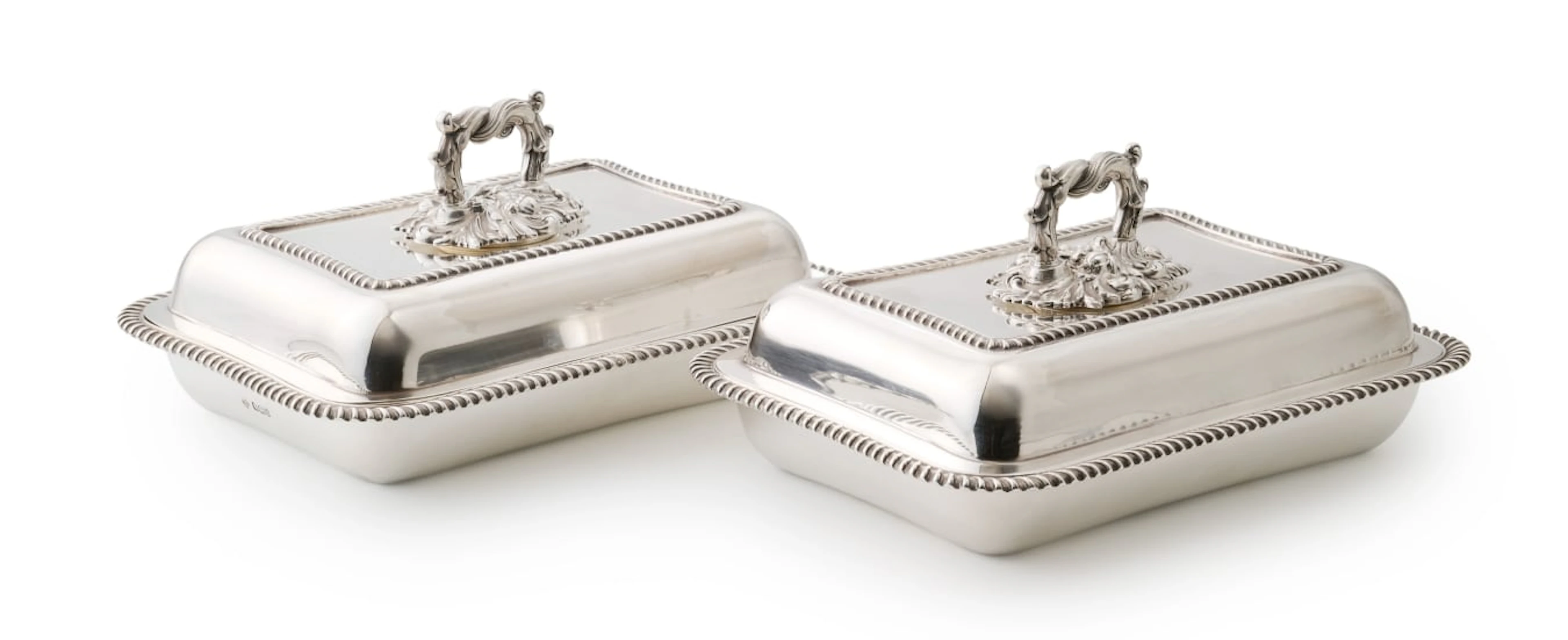 A pair of Victorian silver entrée dishes and covers, Martin & Co (