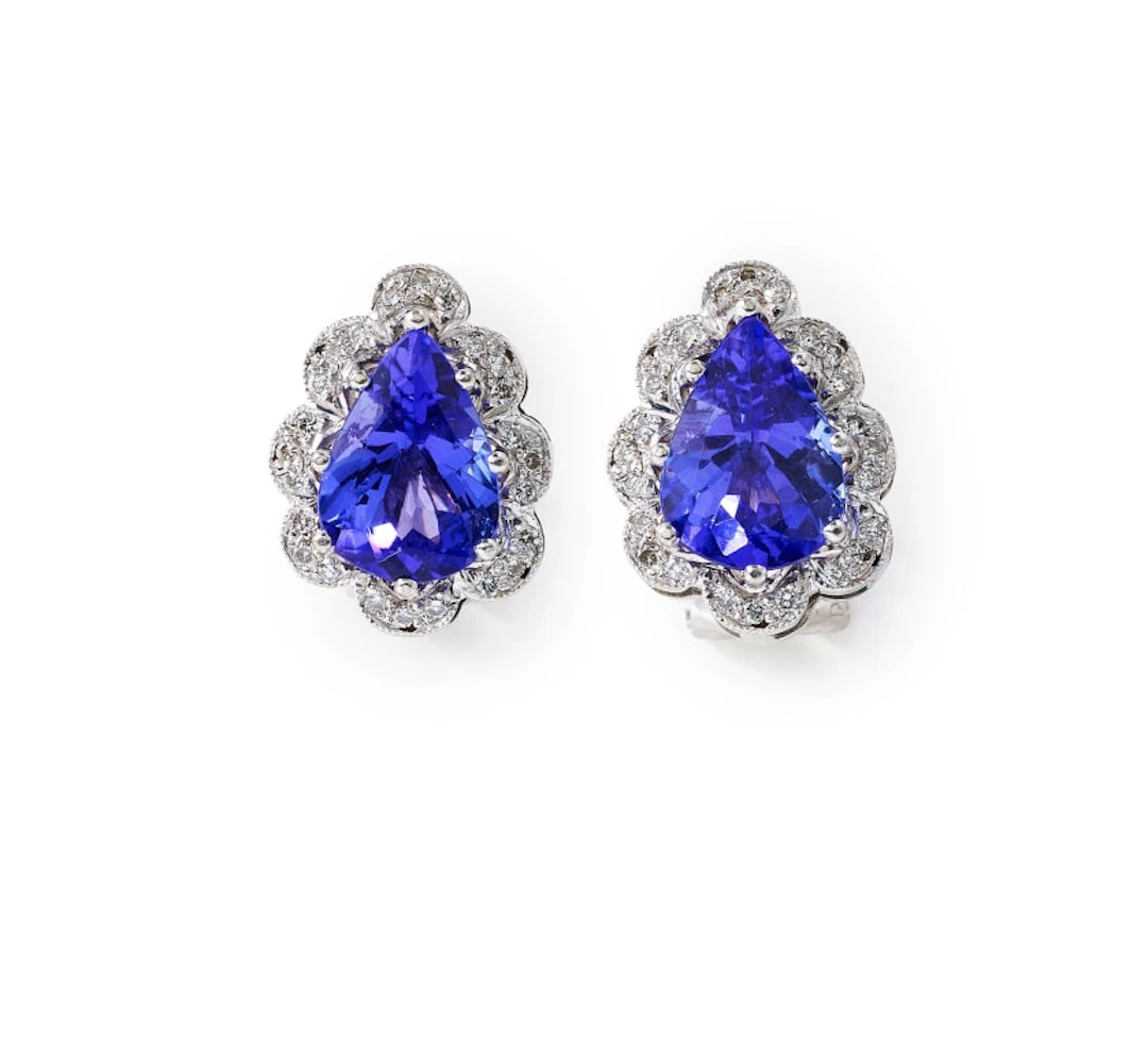 Tanzanite and diamond earrings