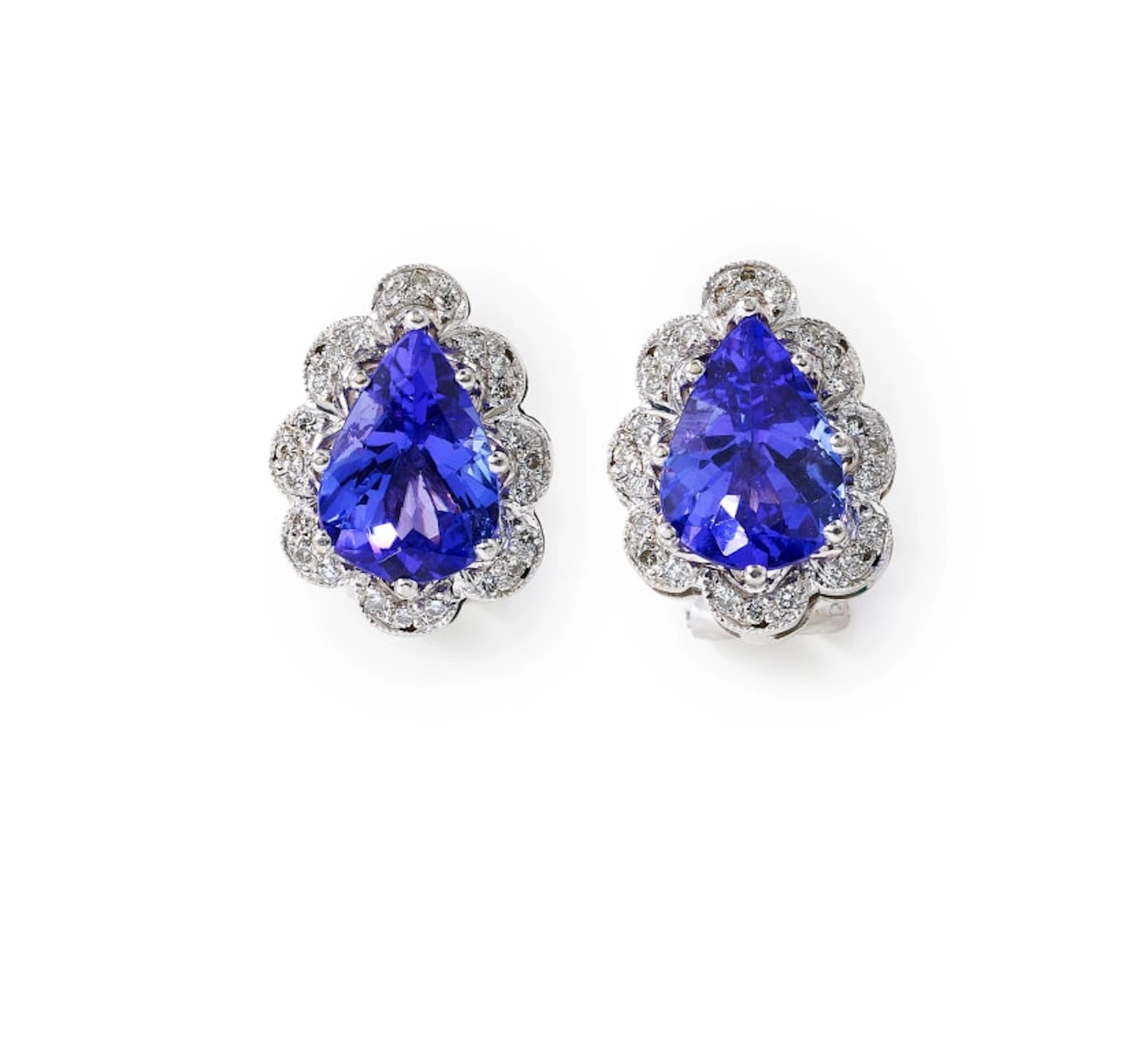 Tanzanite and diamond earrings