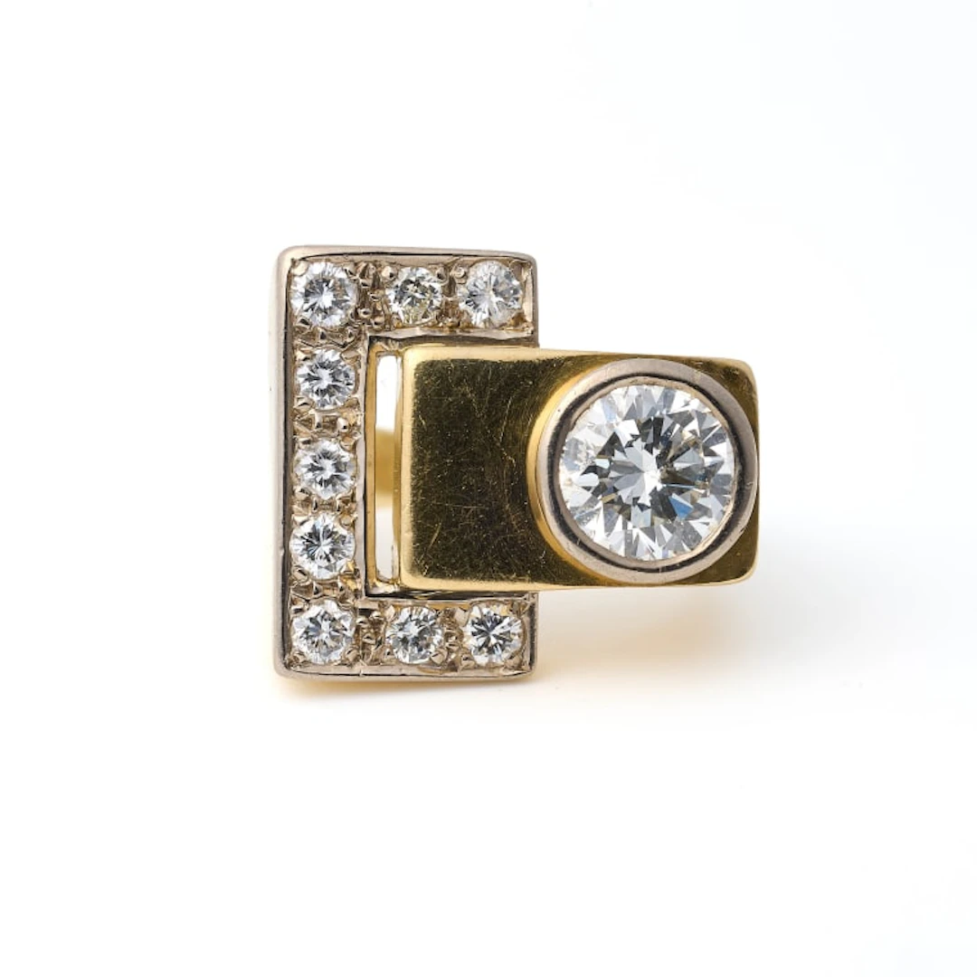 Modernist diamond cluster ring