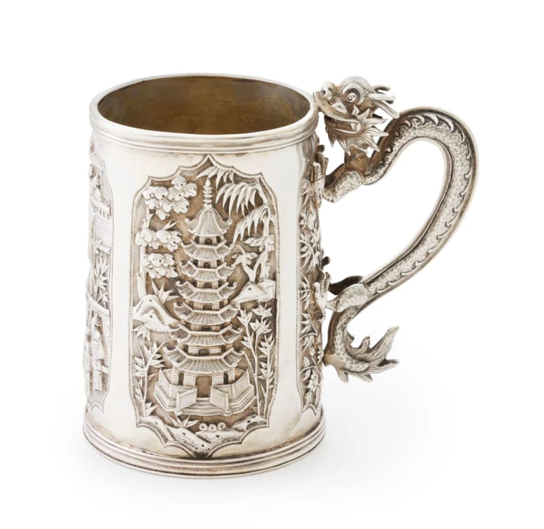 A Chinese export silver mug, maker's mark Soonseing, late 19th century