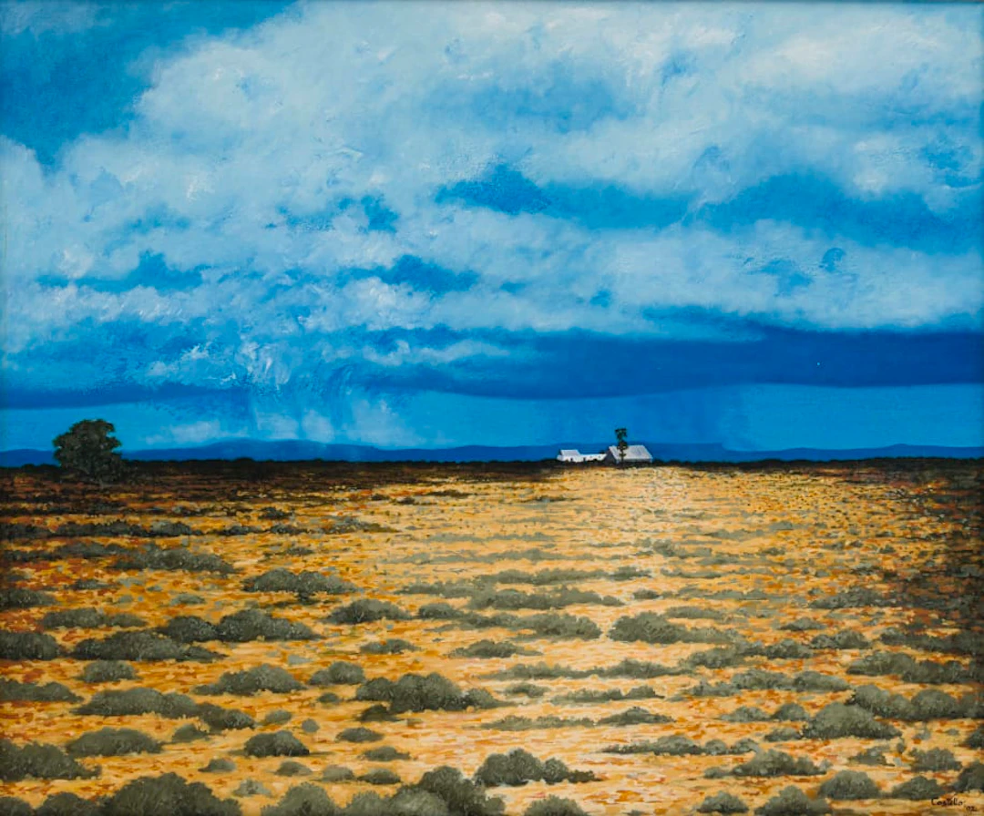 Michael Costello; Arid Landscape with House in the Distance
