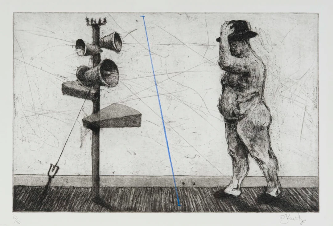 William Kentridge; Man with Megaphone Cluster