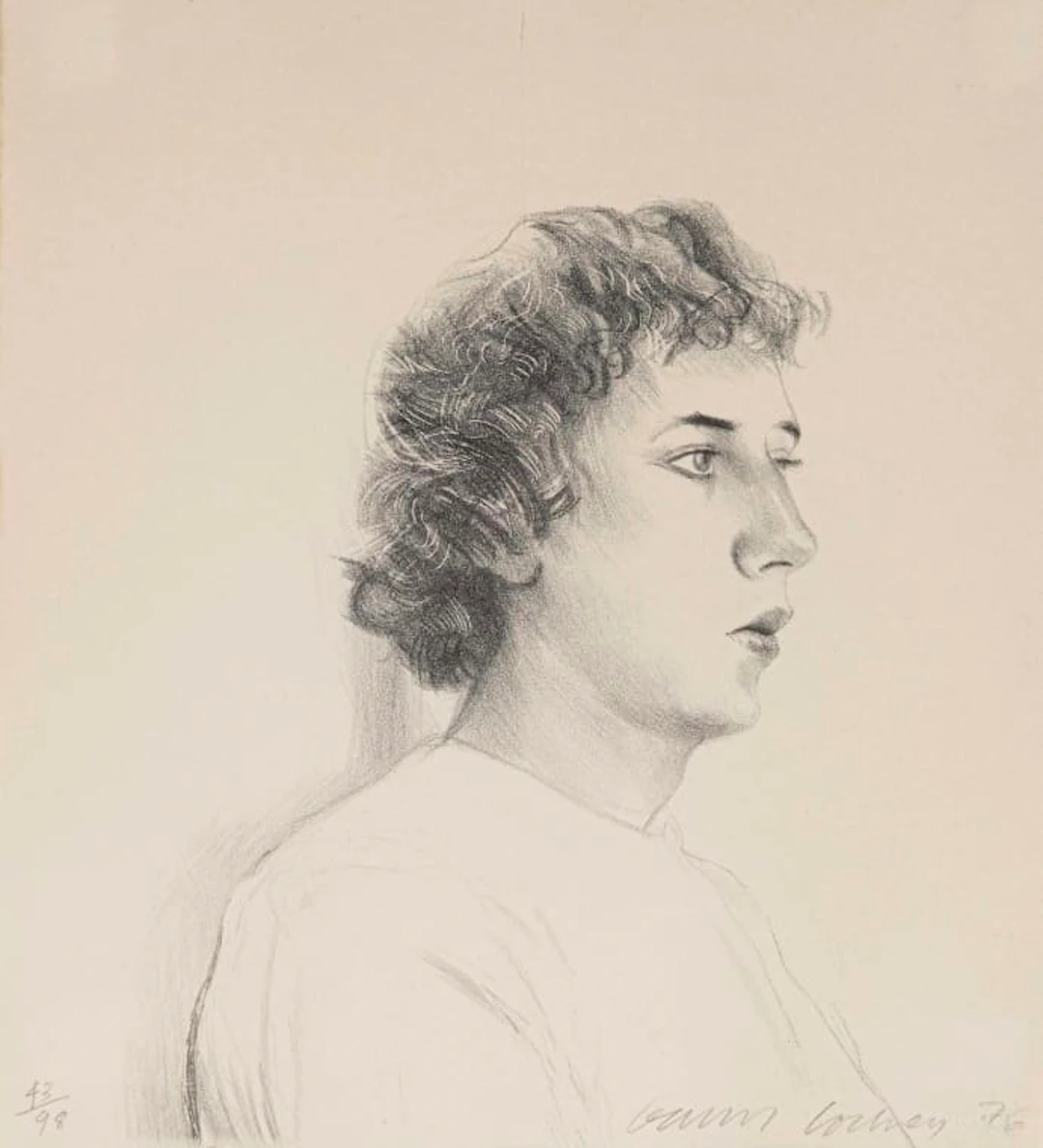 David Hockney; Small Head of Gregory, from Friends portfolio (Scottish