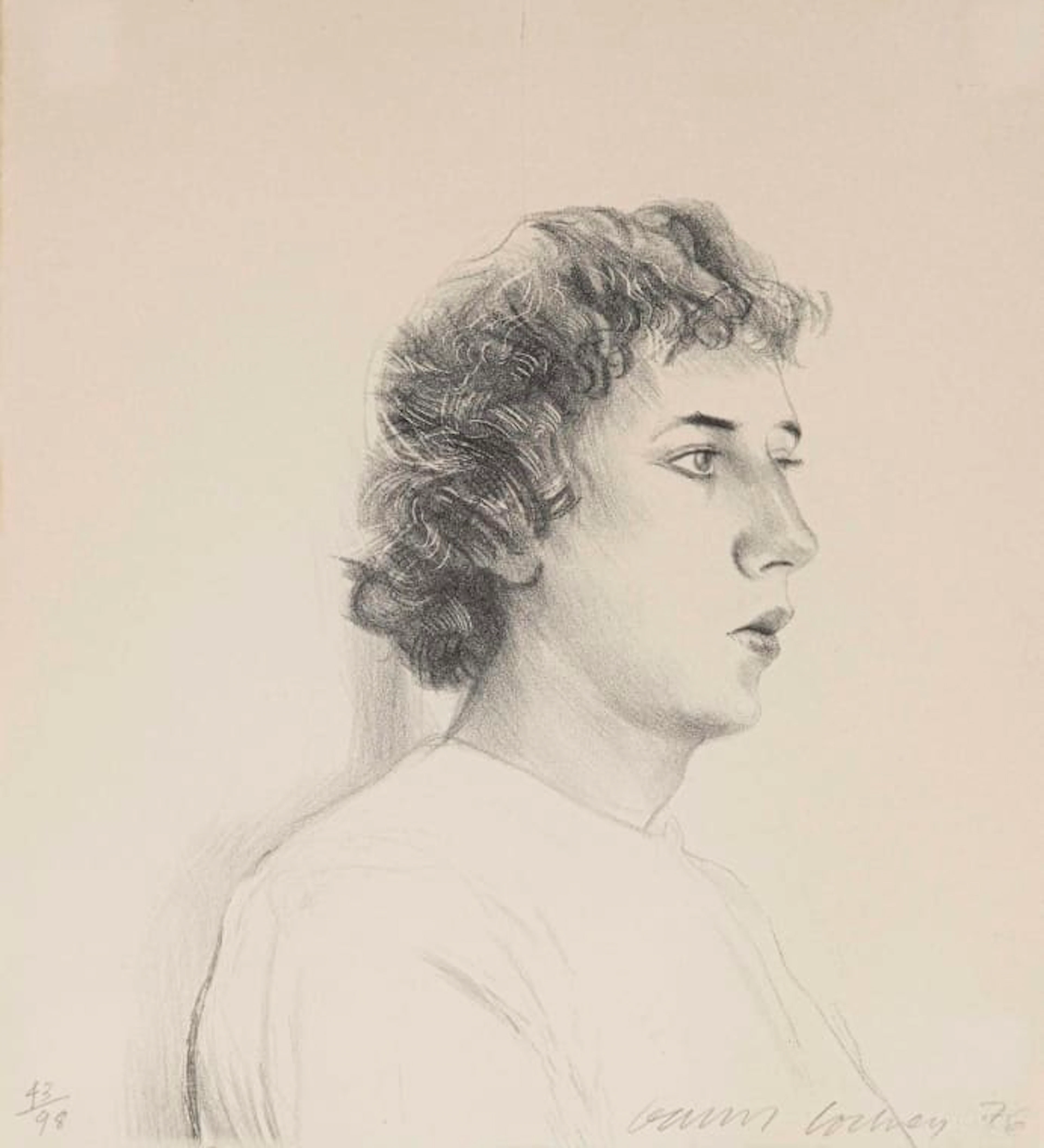 David Hockney; Small Head of Gregory, from Friends portfolio (Scottish