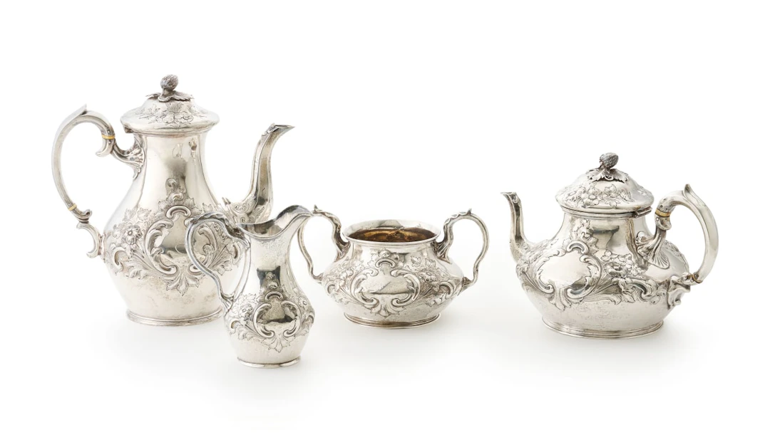 A Victorian silver four-piece tea and coffee service, A. B. Savory