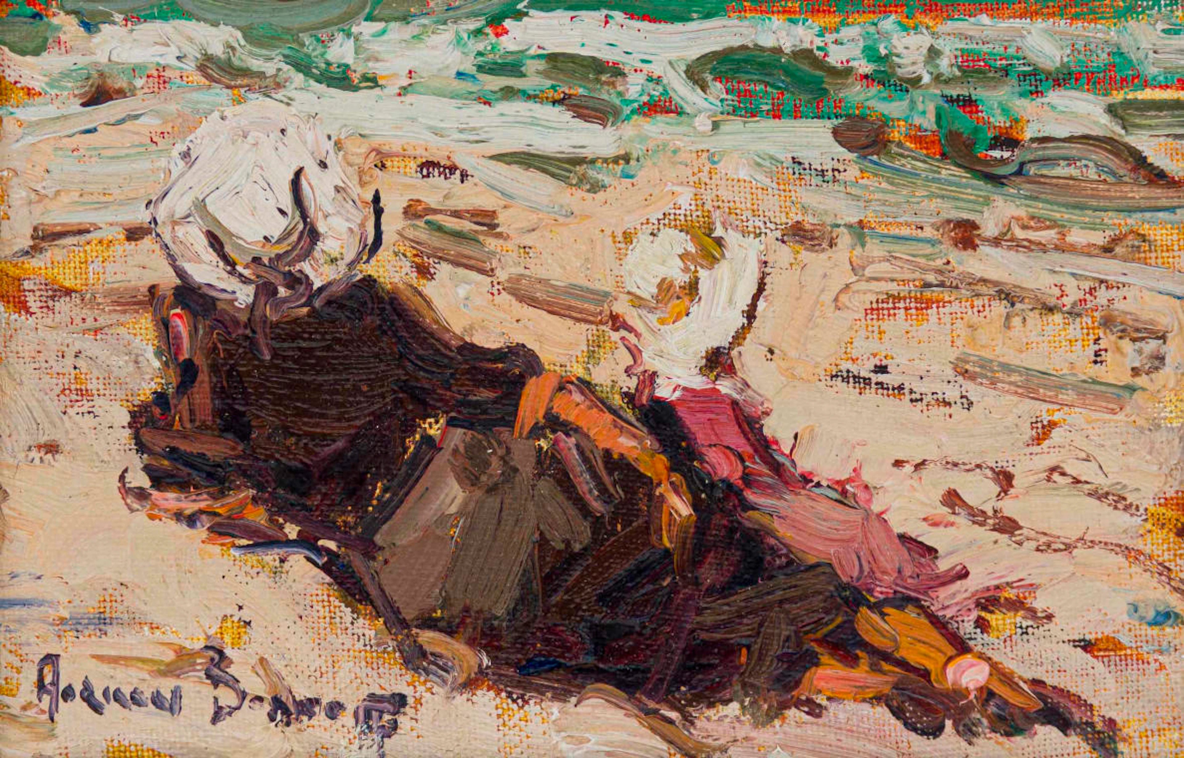 Adriaan Boshoff; Mother and Child at the Beach