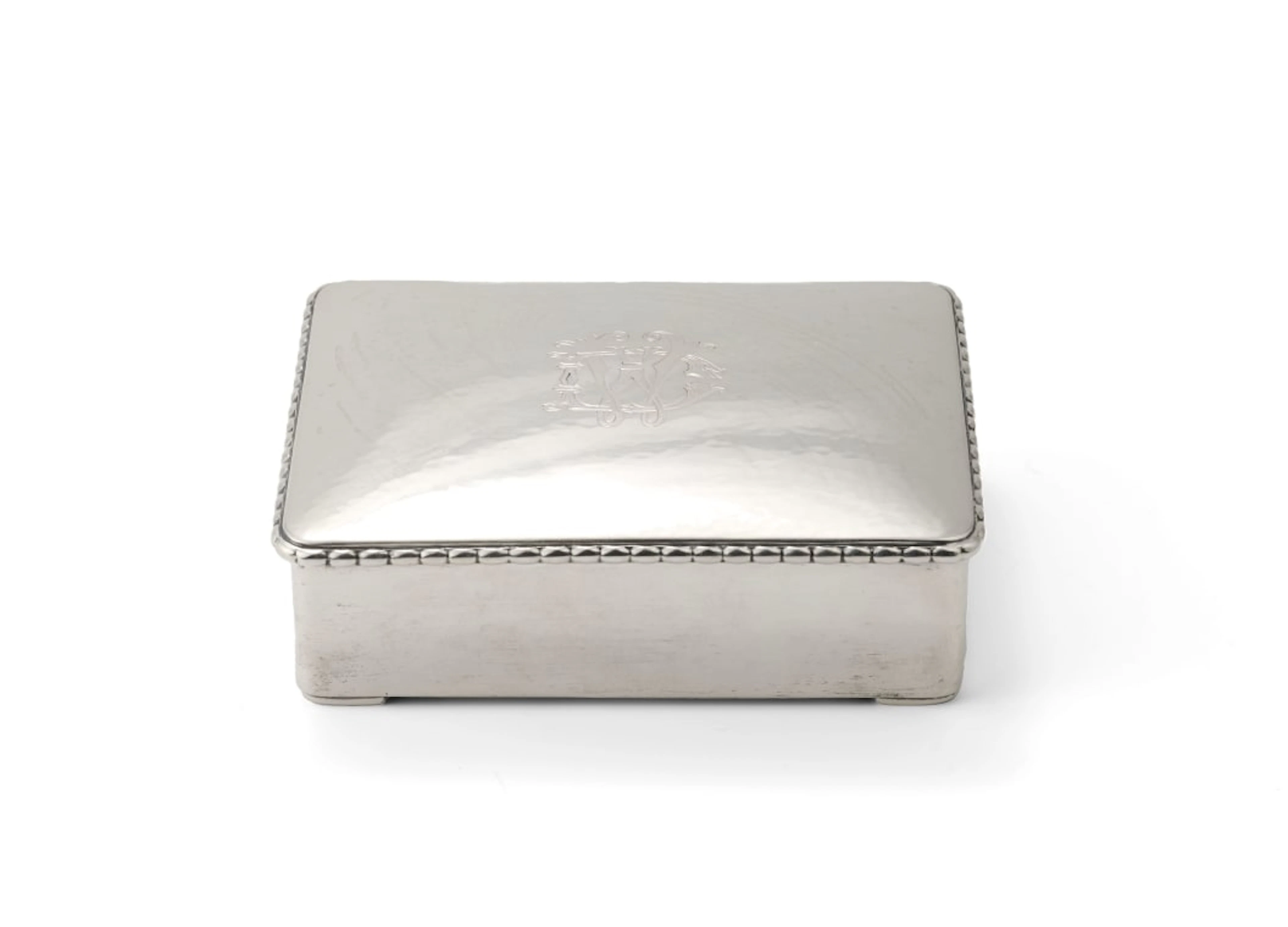 A silver box, stamped with a Dutch tax mark for foreign-made silver