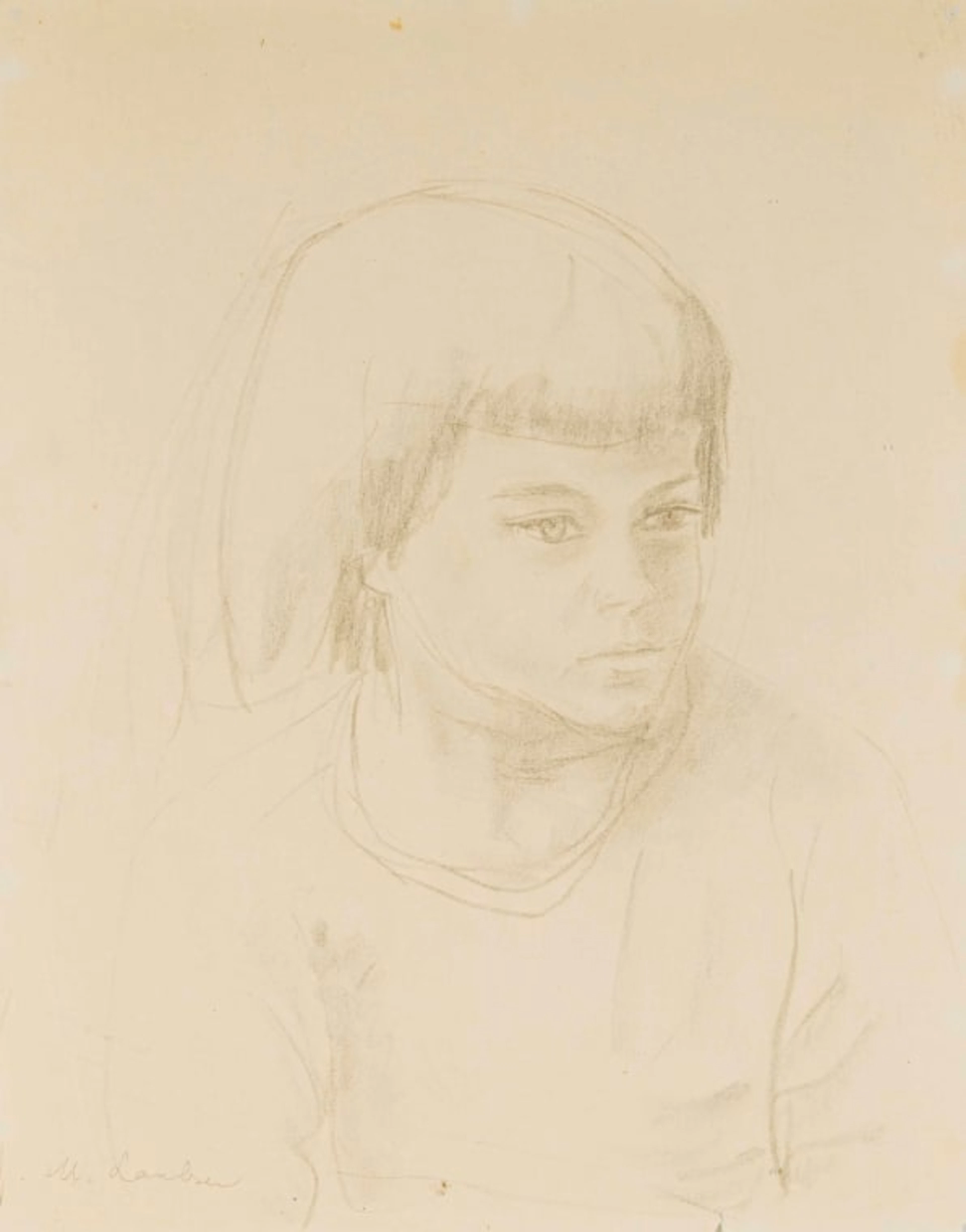 Maggie Laubser; Portrait of a Girl