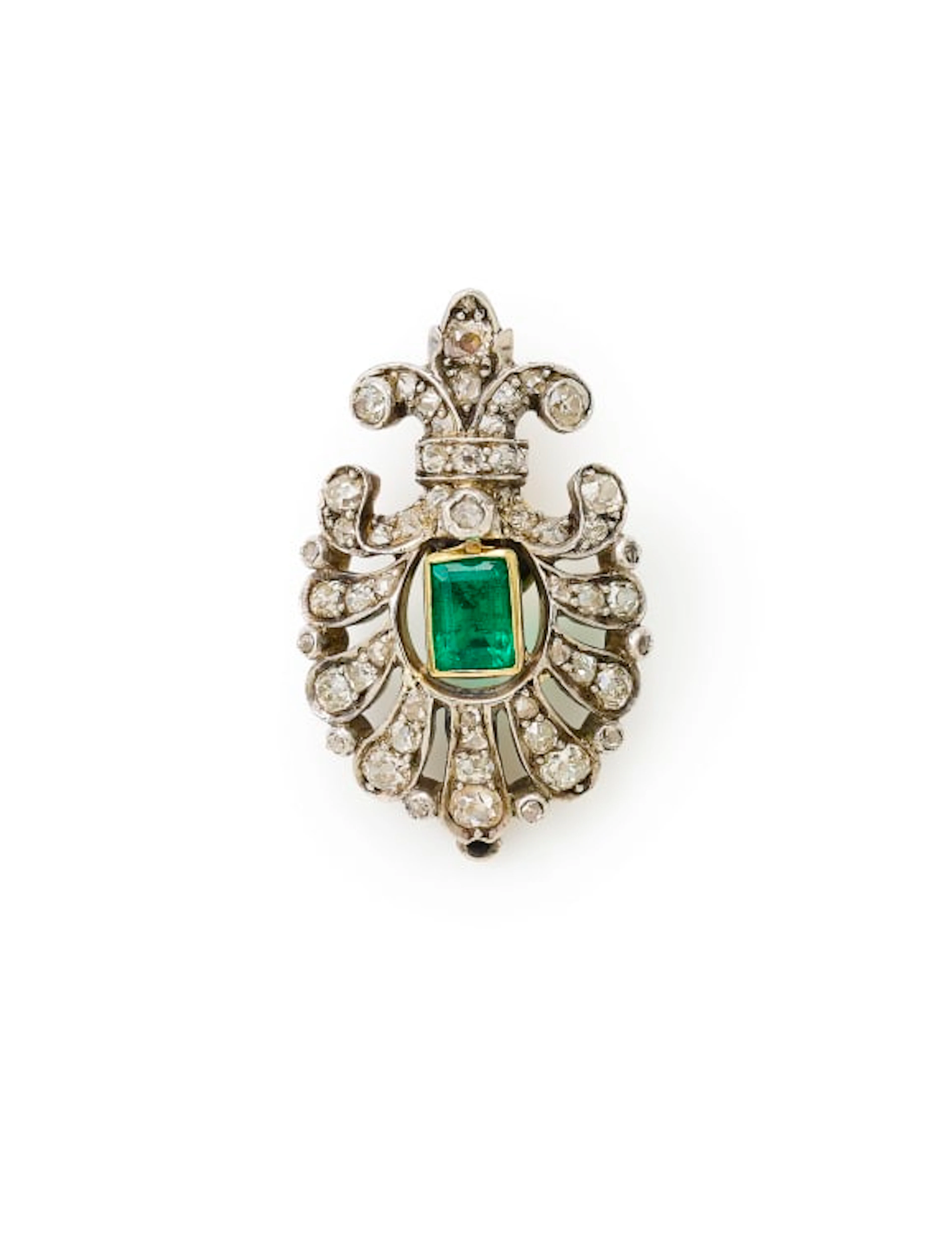 Emerald and diamond pendant
