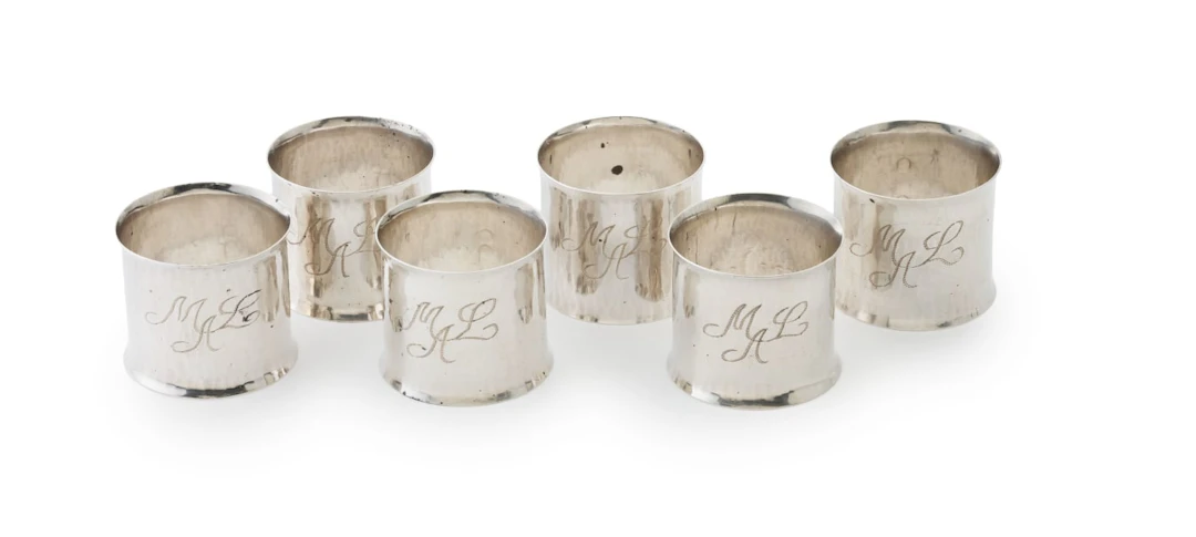 Six South African silver napkin rings, Radoslav Kirov, retailed for