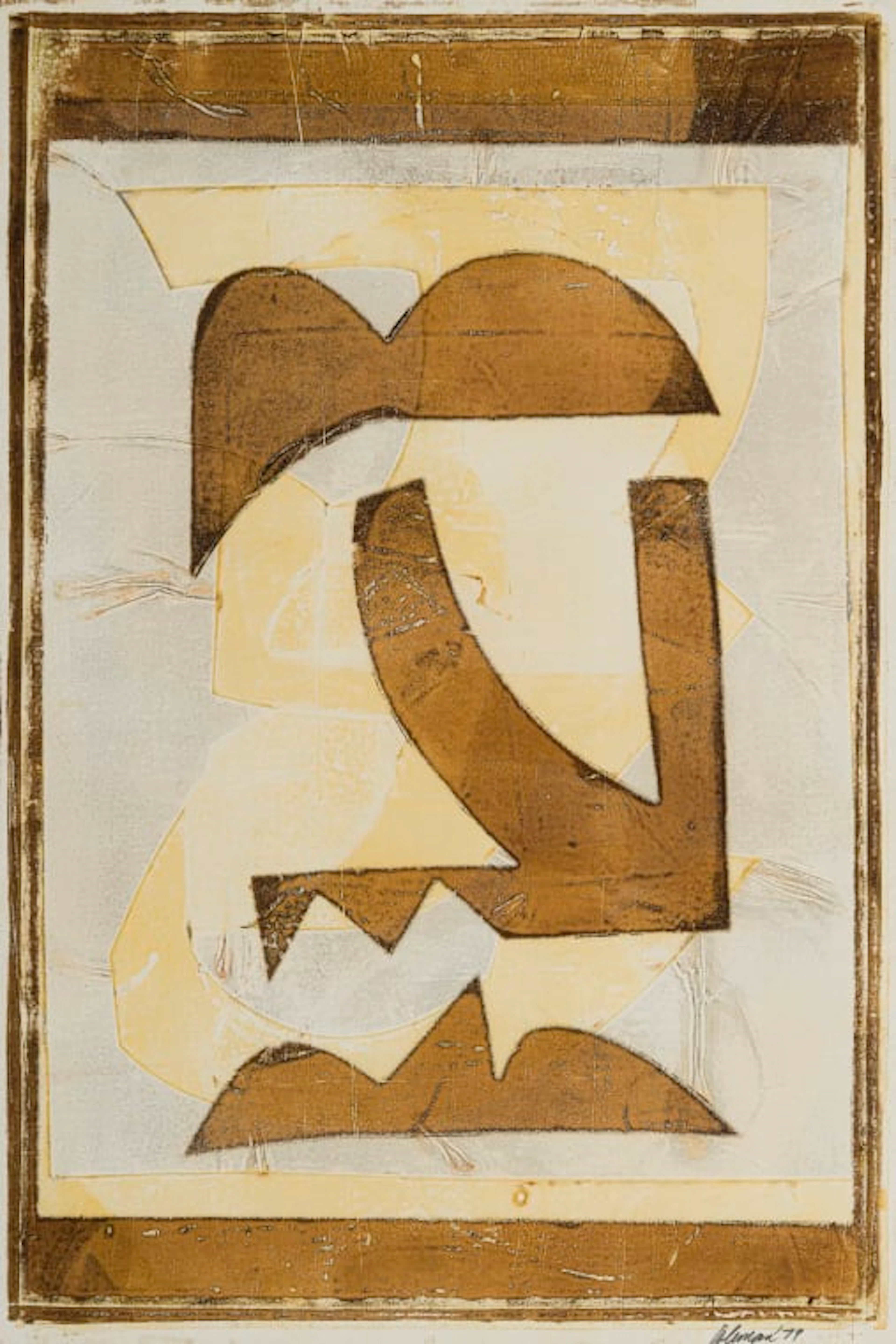 Trevor Coleman; Untitled (Abstract in Brown and Cream)
