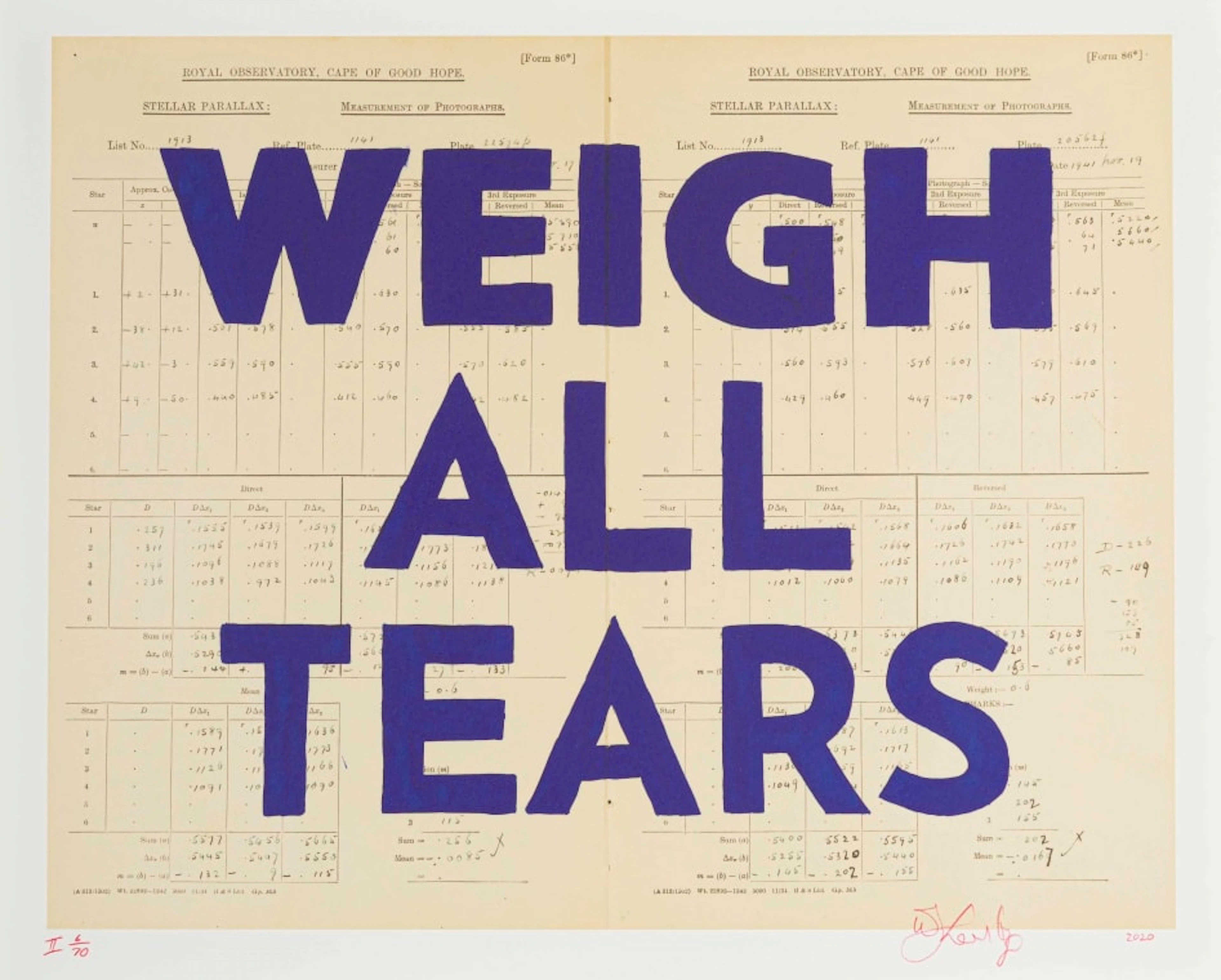 William Kentridge; Weigh All Tears