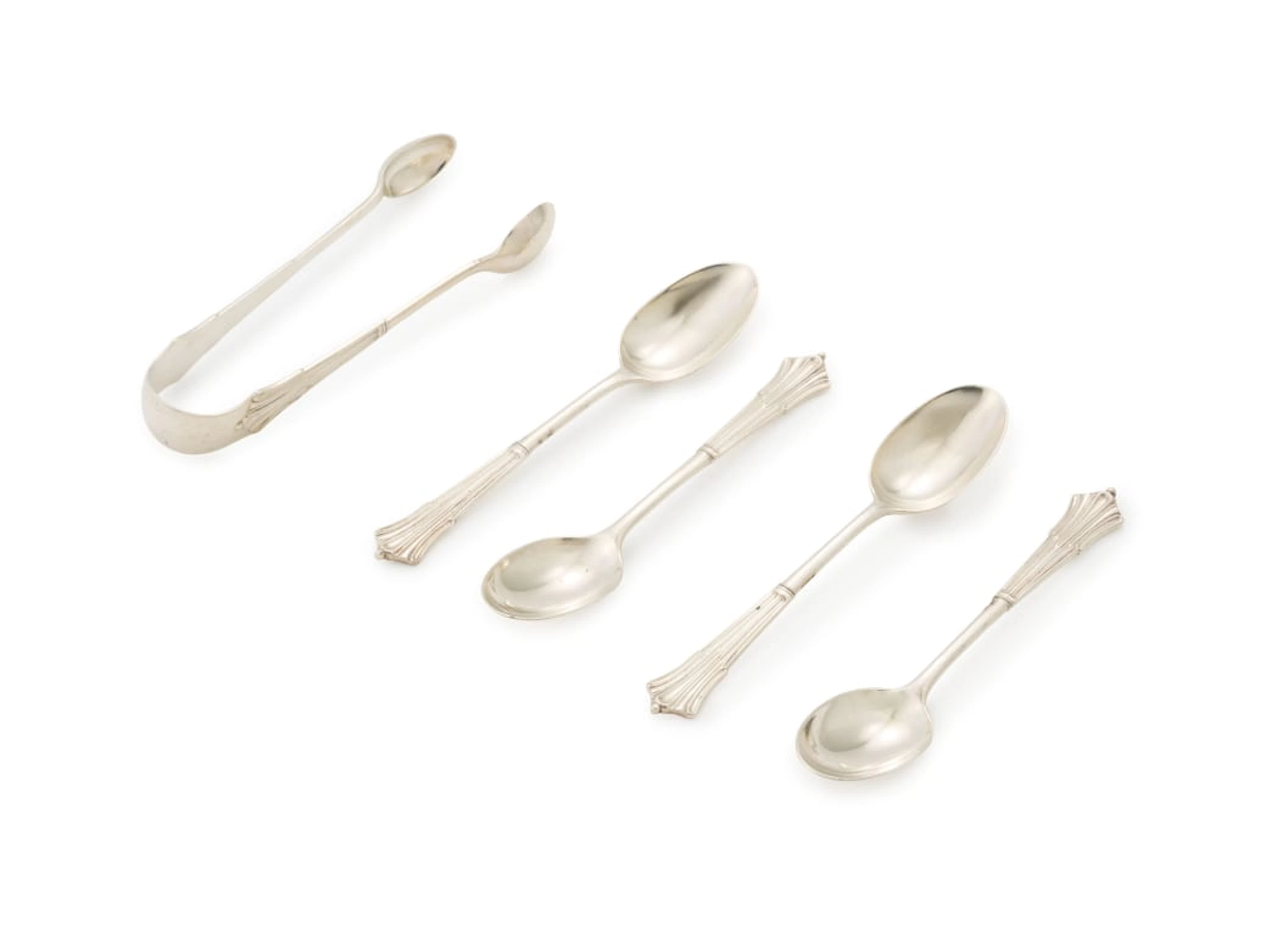 A set of four Edward VII Albany pattern silver teaspoons, Goldsmiths