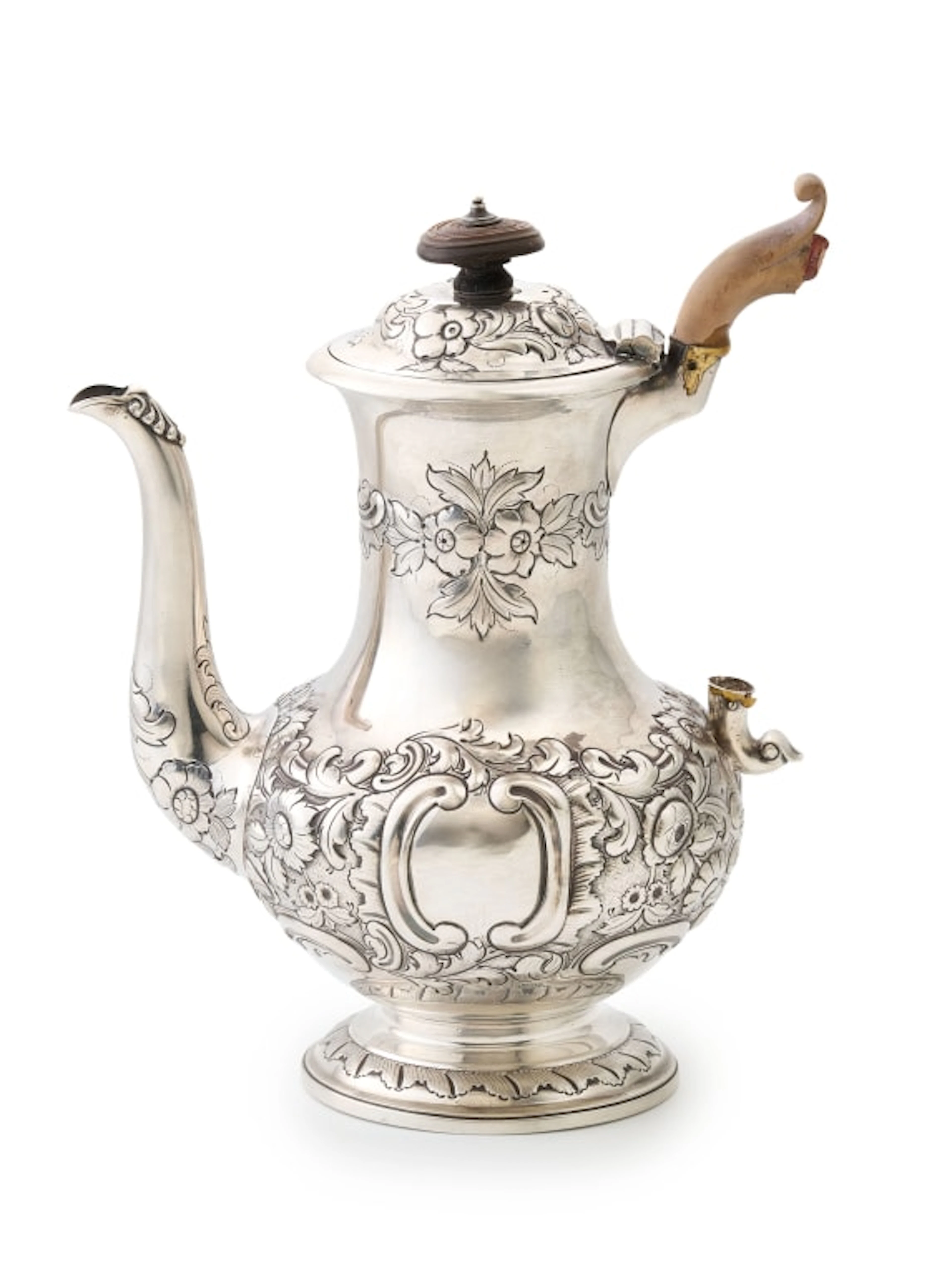 A Victorian silver coffee pot, Walter Morrisse, London, 1852