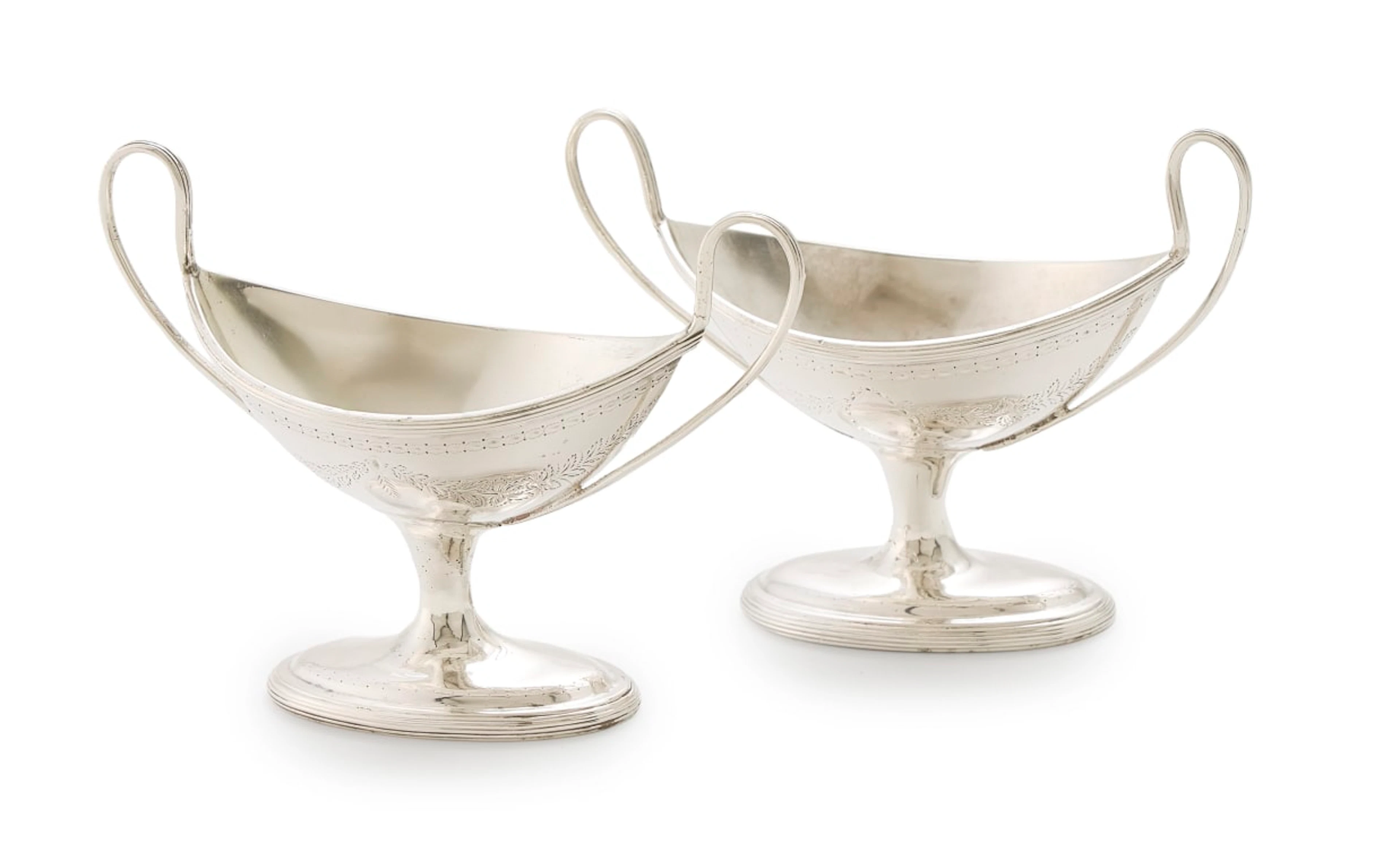 A pair of George III silver salts, Joseph Jackson, Dublin, 1762