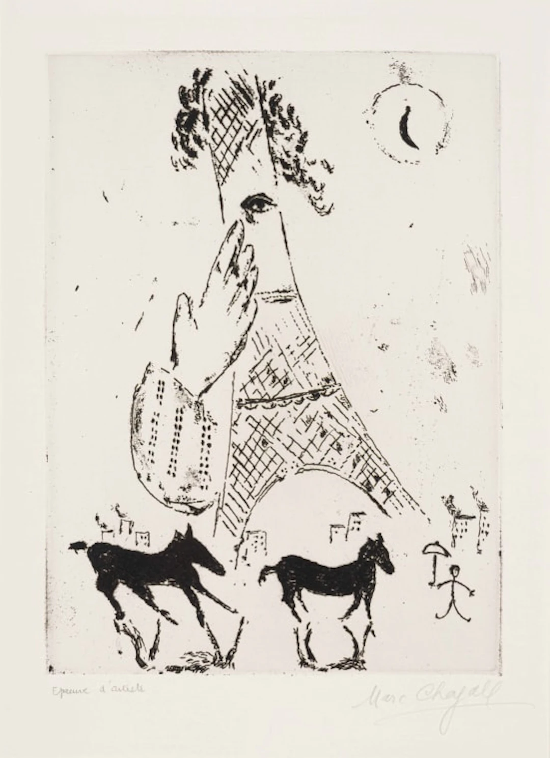 Marc Chagall; La Tour Eiffel, from the VVV portfolio