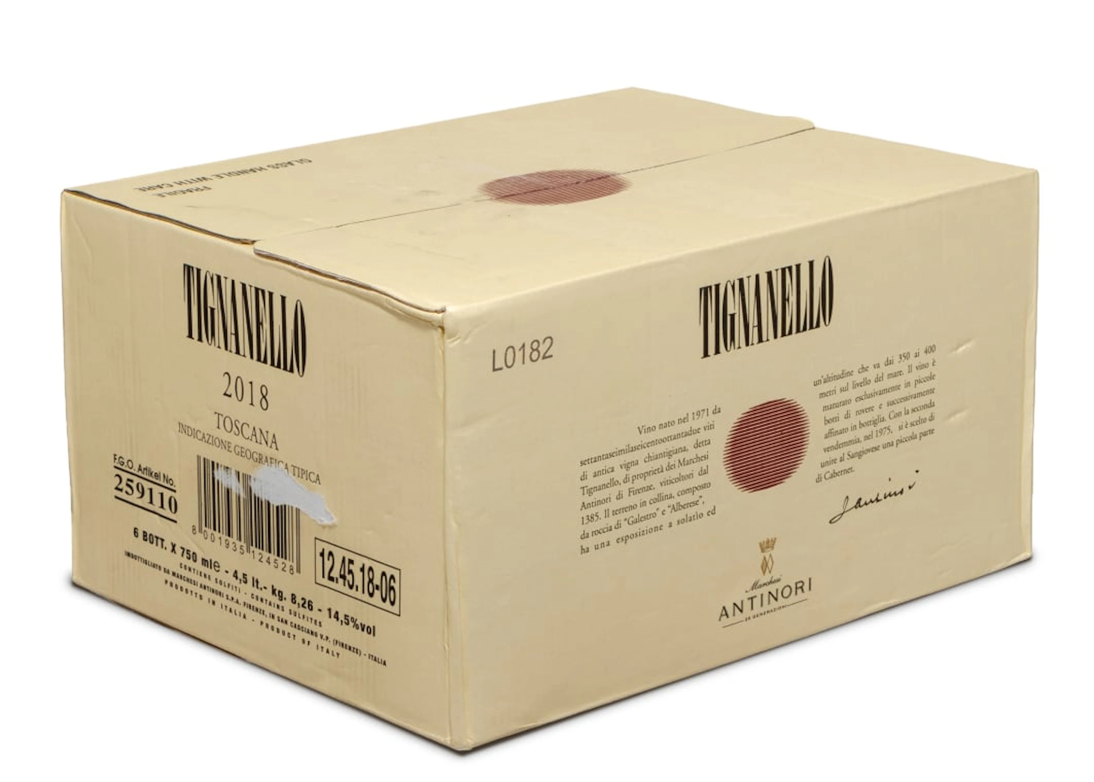Antinori; Tignanello Toscana; 2018; 6 (1 x 6); 750ml