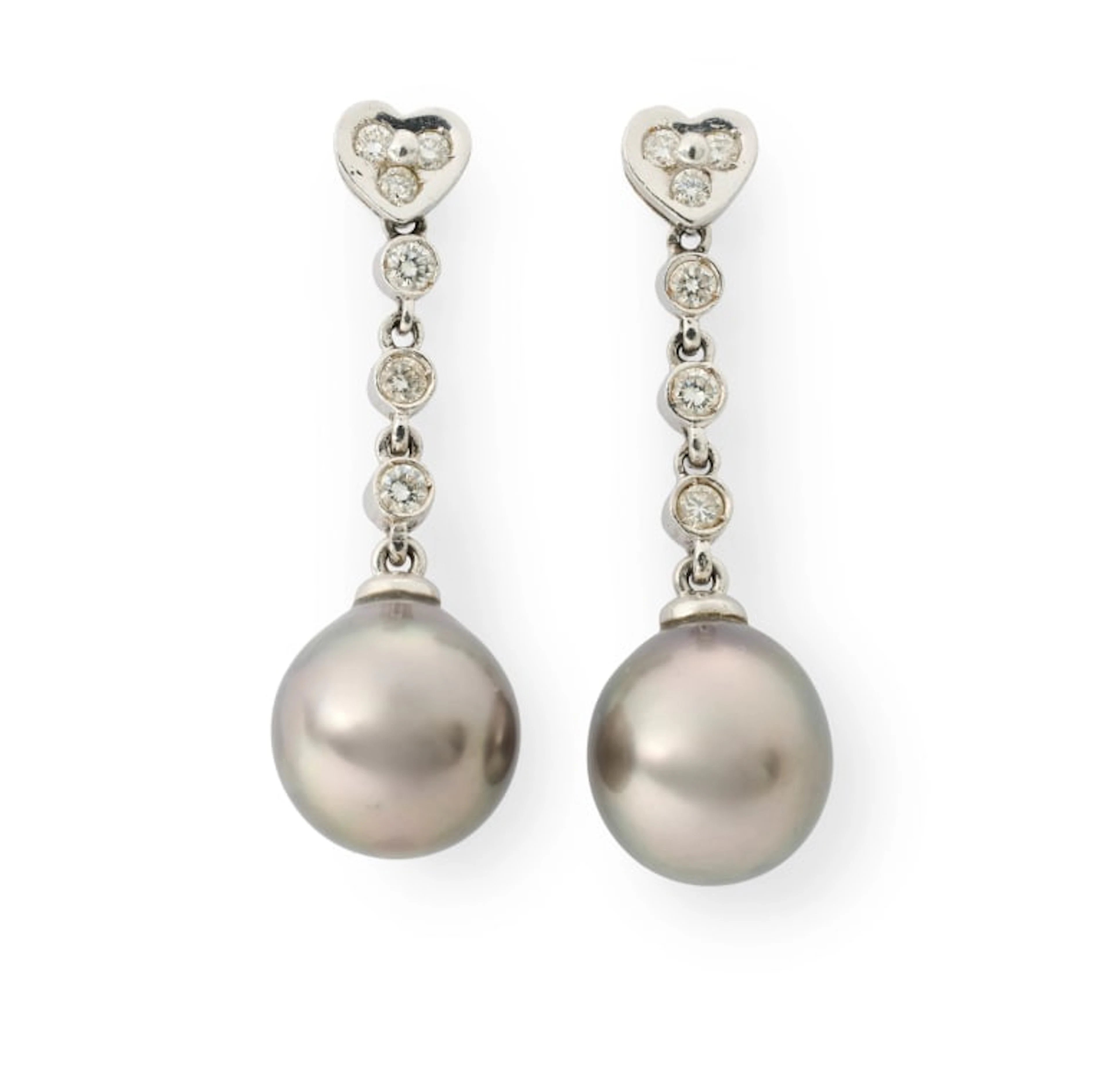 Pearl and diamond earrings