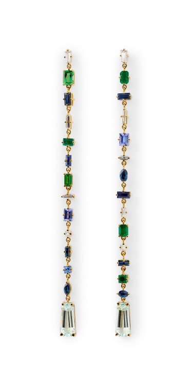 Gemstone drop earrings