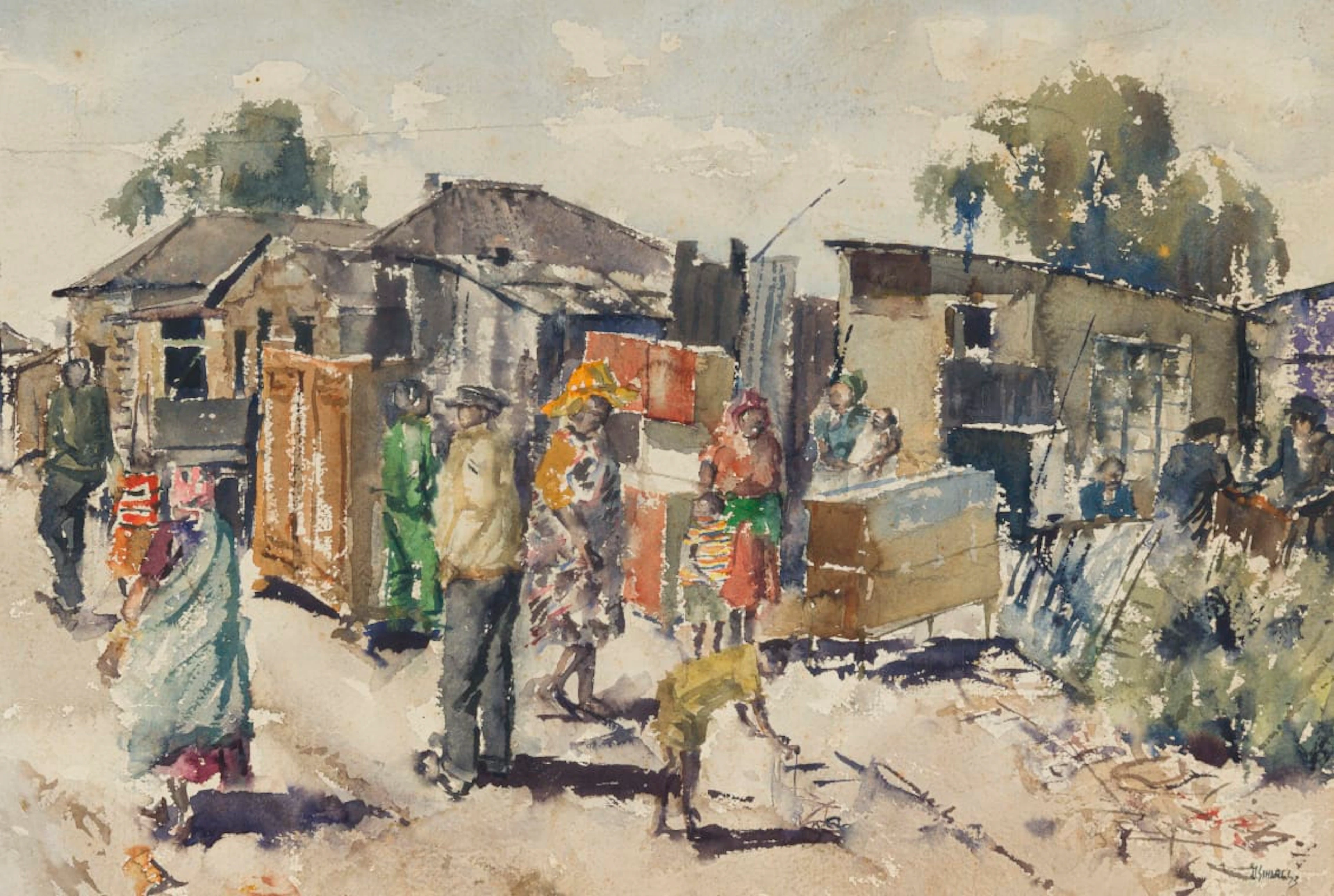 Durant Sihlali; Village Scene