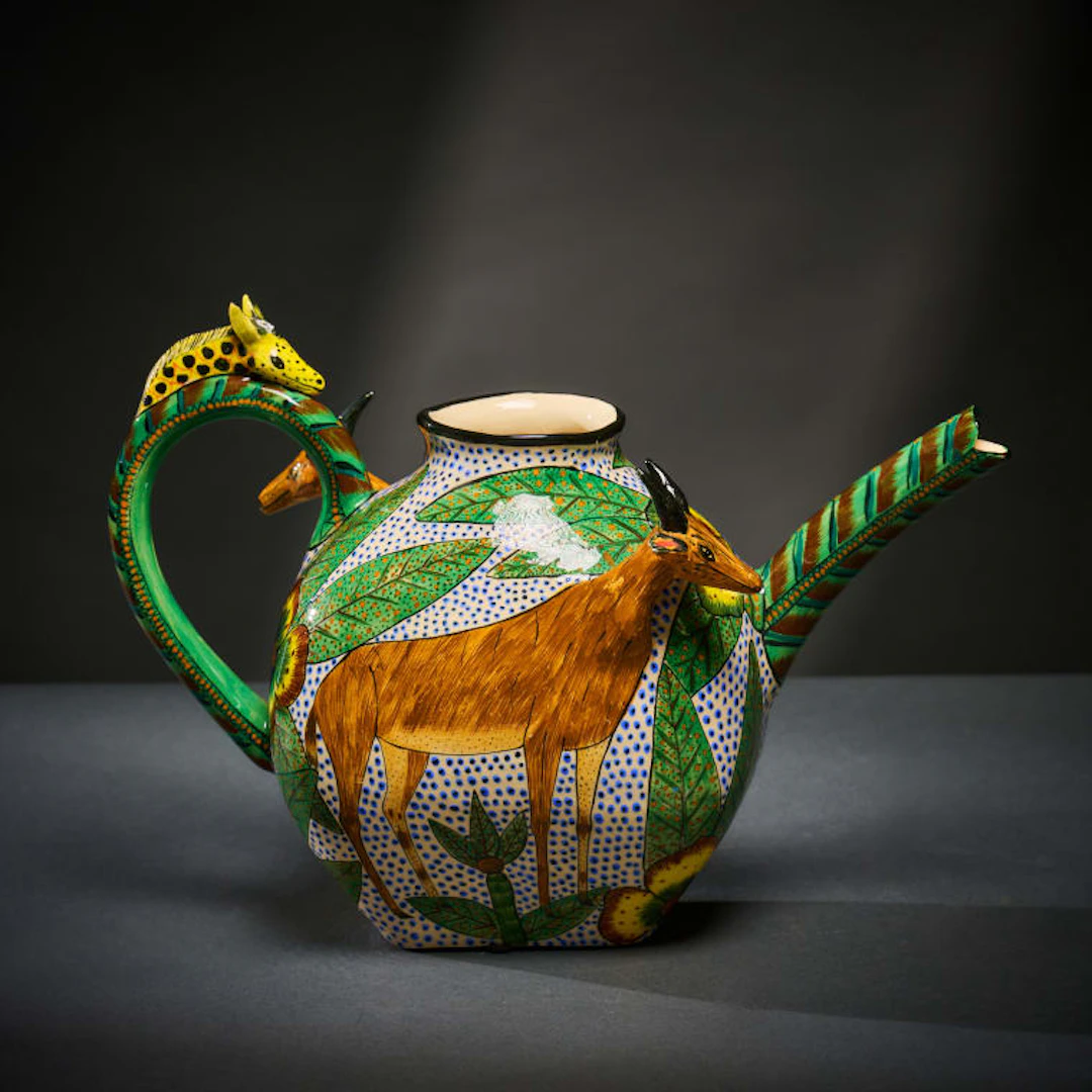 Ardmore Ceramic Studio; Antelope and giraffe teapot