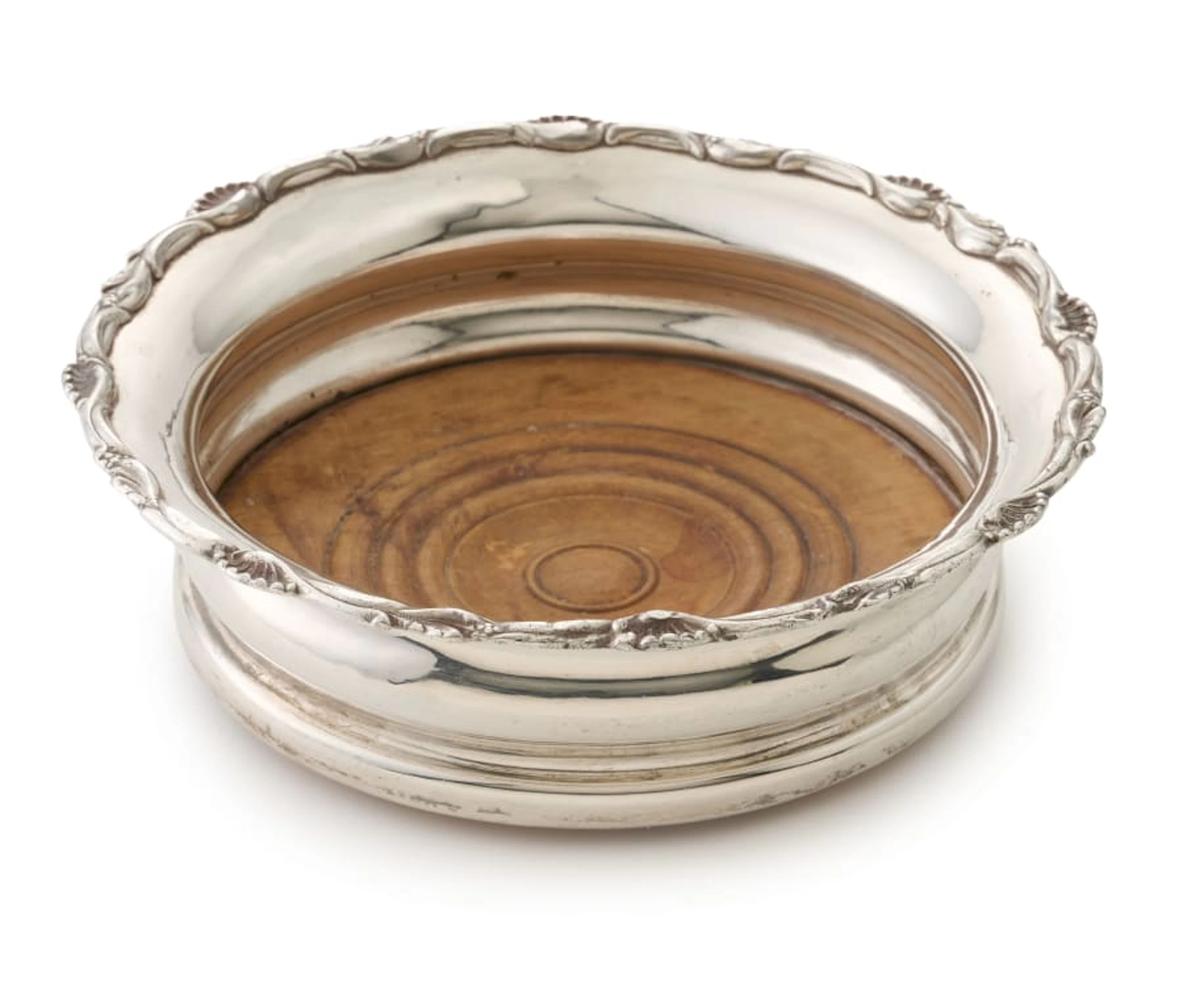 Silver-plated wine coaster, 20th century