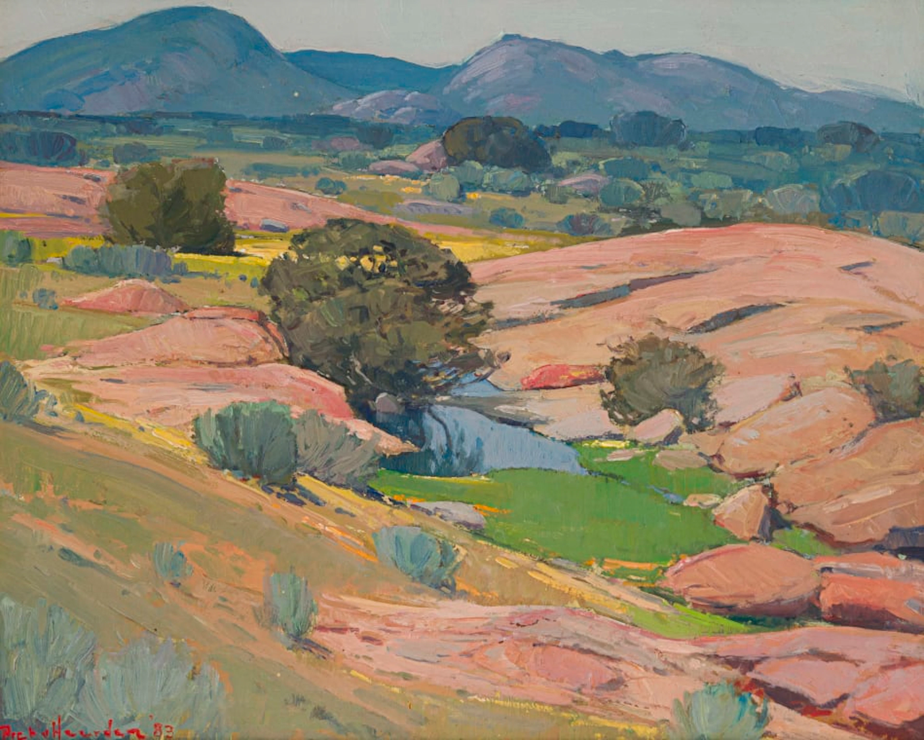 Piet van Heerden; Rocky Landscape with River
