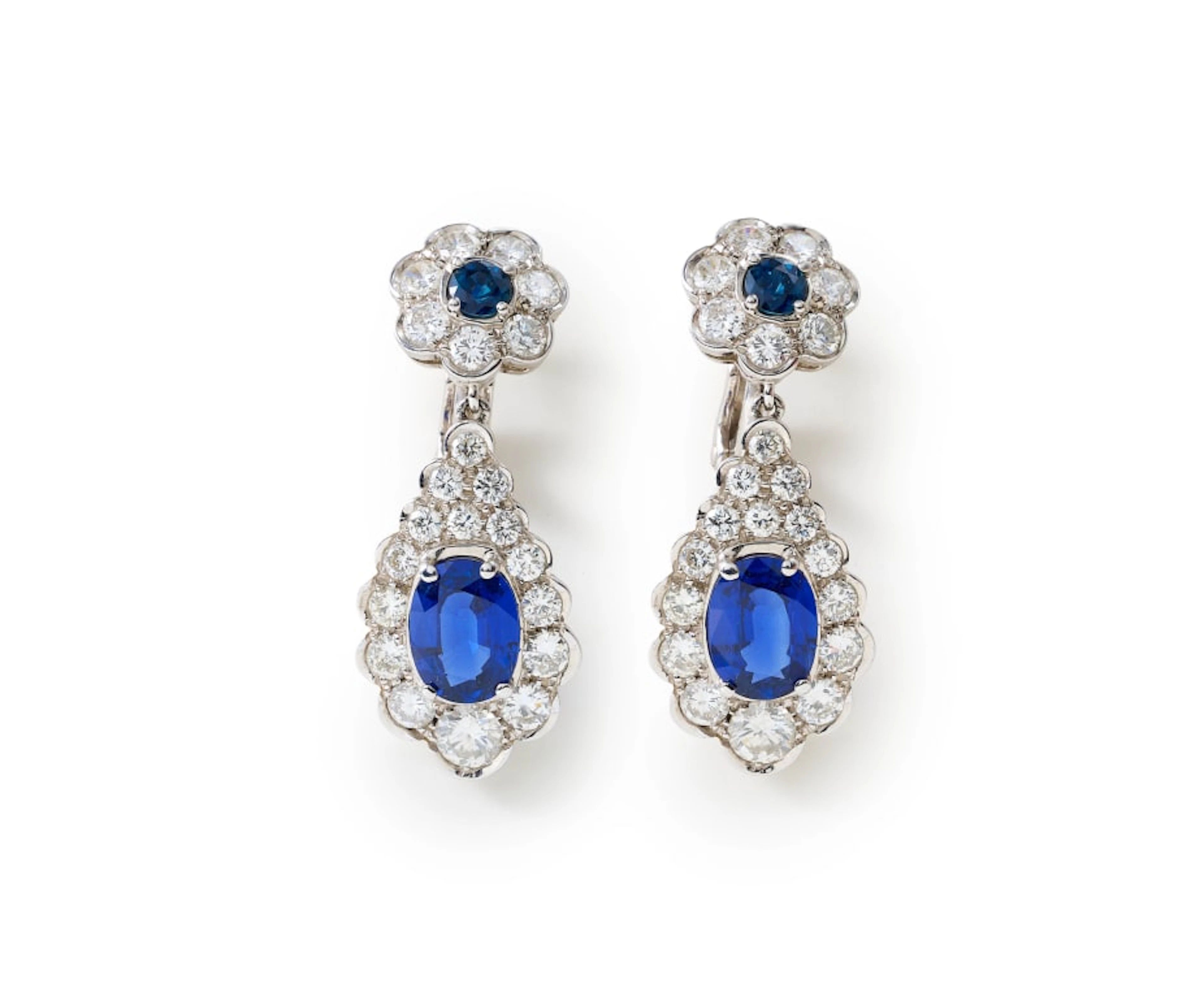 Sapphire and diamond earrings