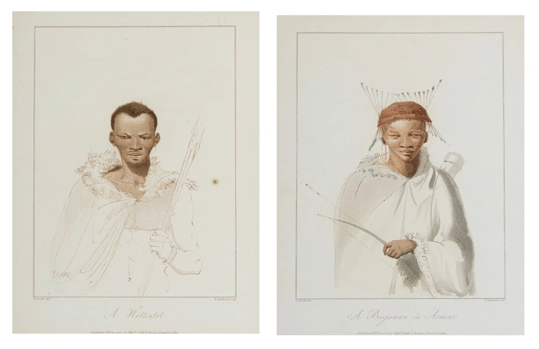 Samuel Daniell; A Hottentot; A Bosjesman in Armour, two