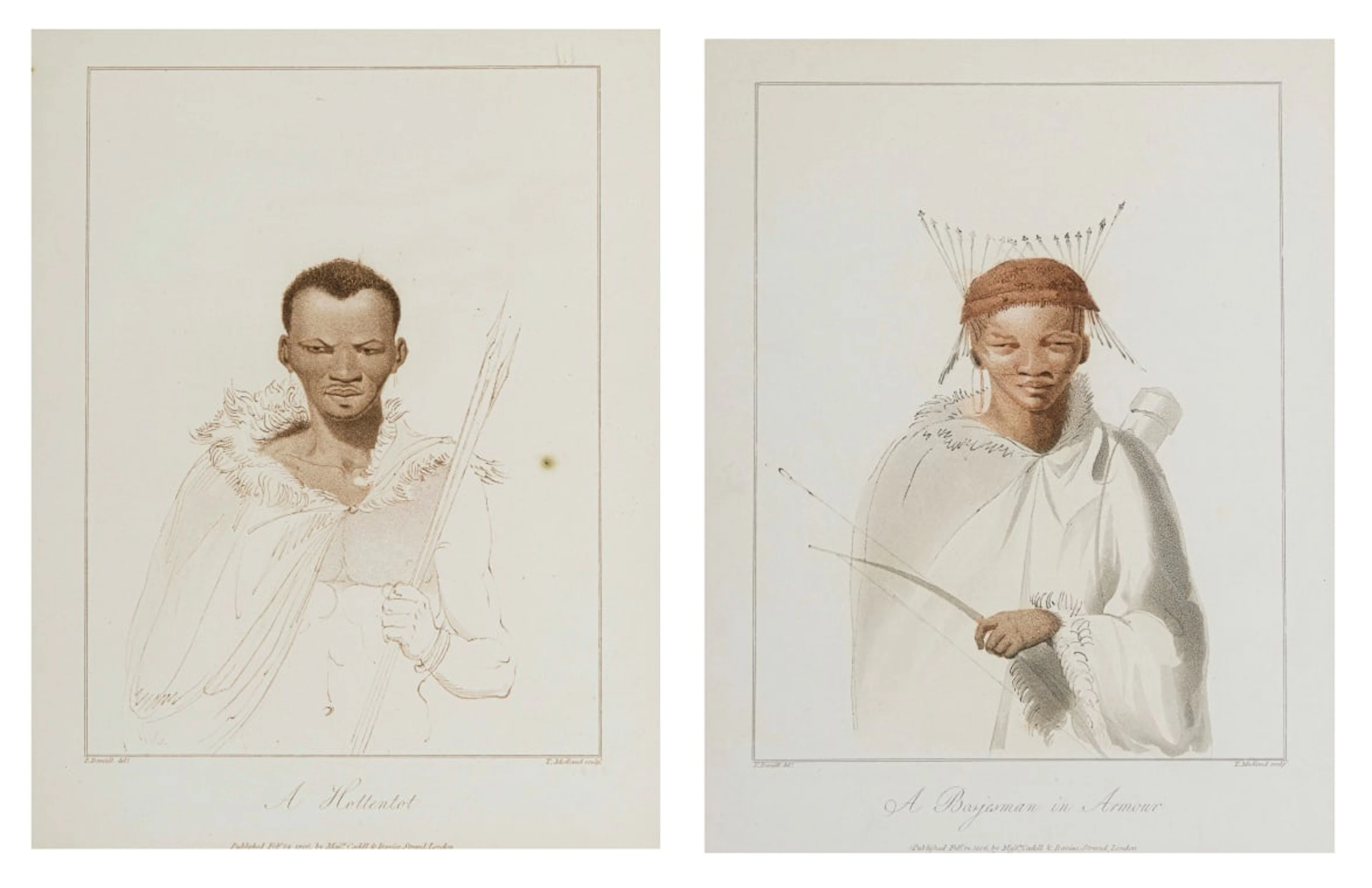 Samuel Daniell; A Hottentot; A Bosjesman in Armour, two