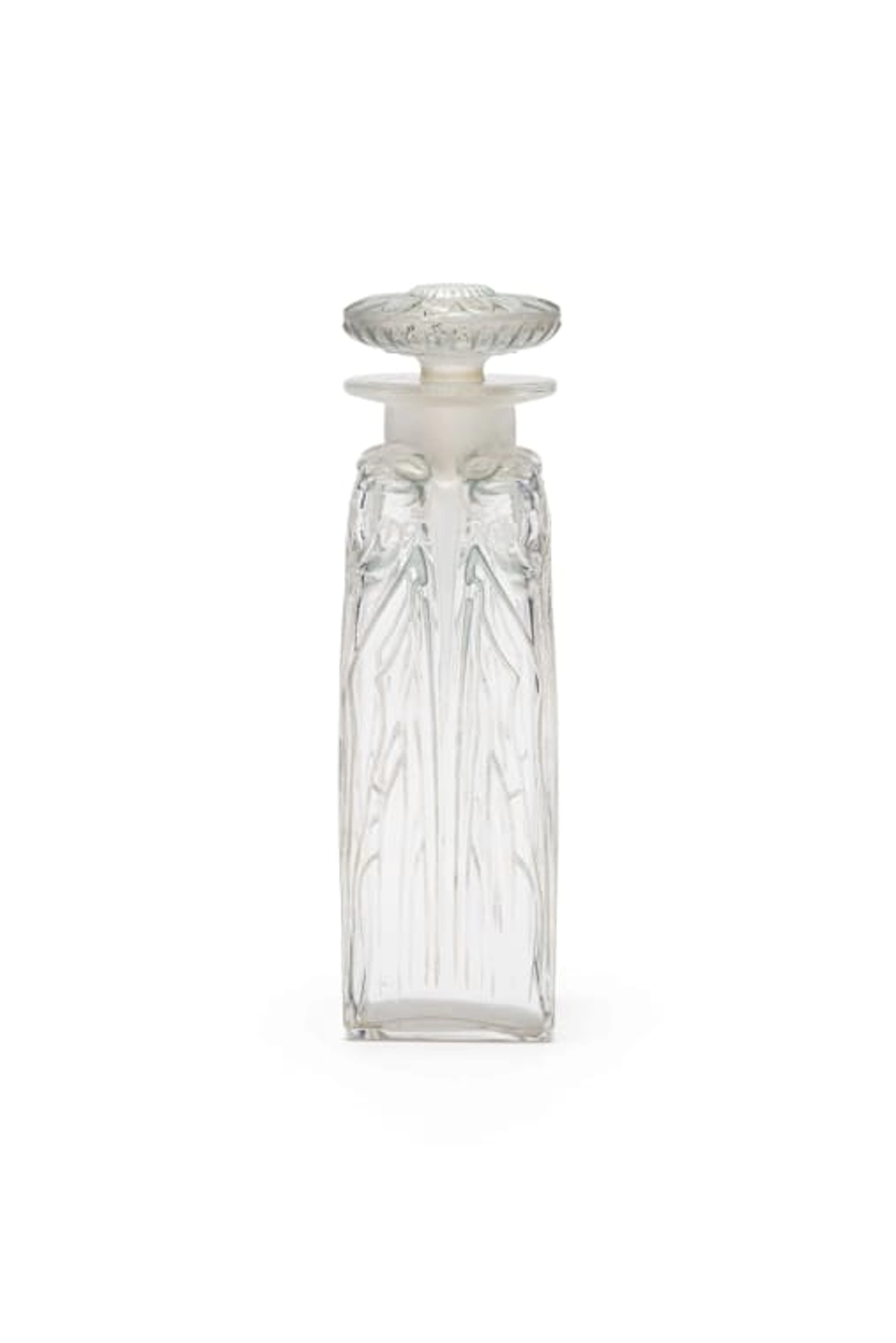 René Lalique; René Lalique 'Quatre Cigales' clear and blue-patinated