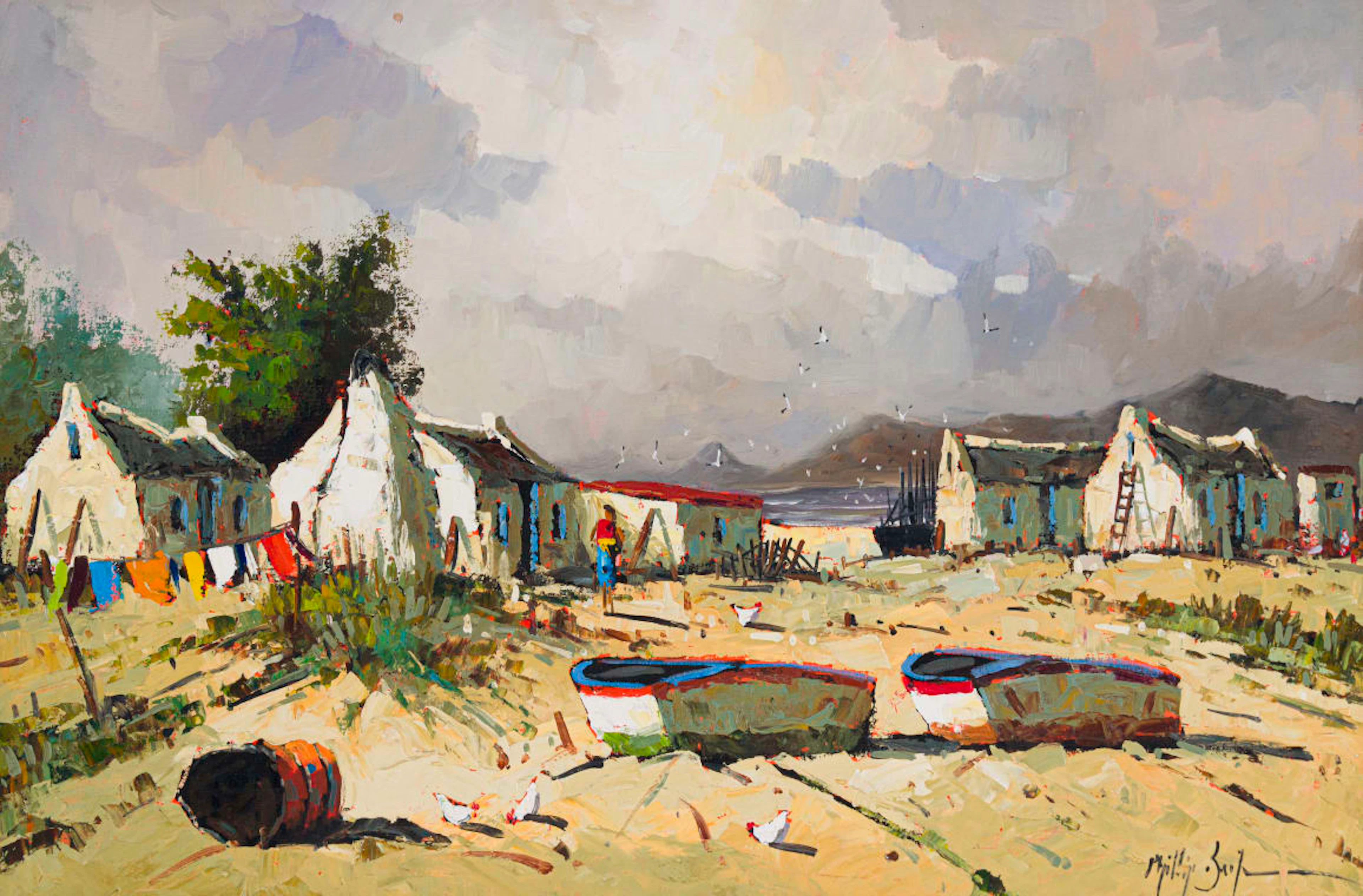 Phillip Britz; Fisherman's Cottages and Boats