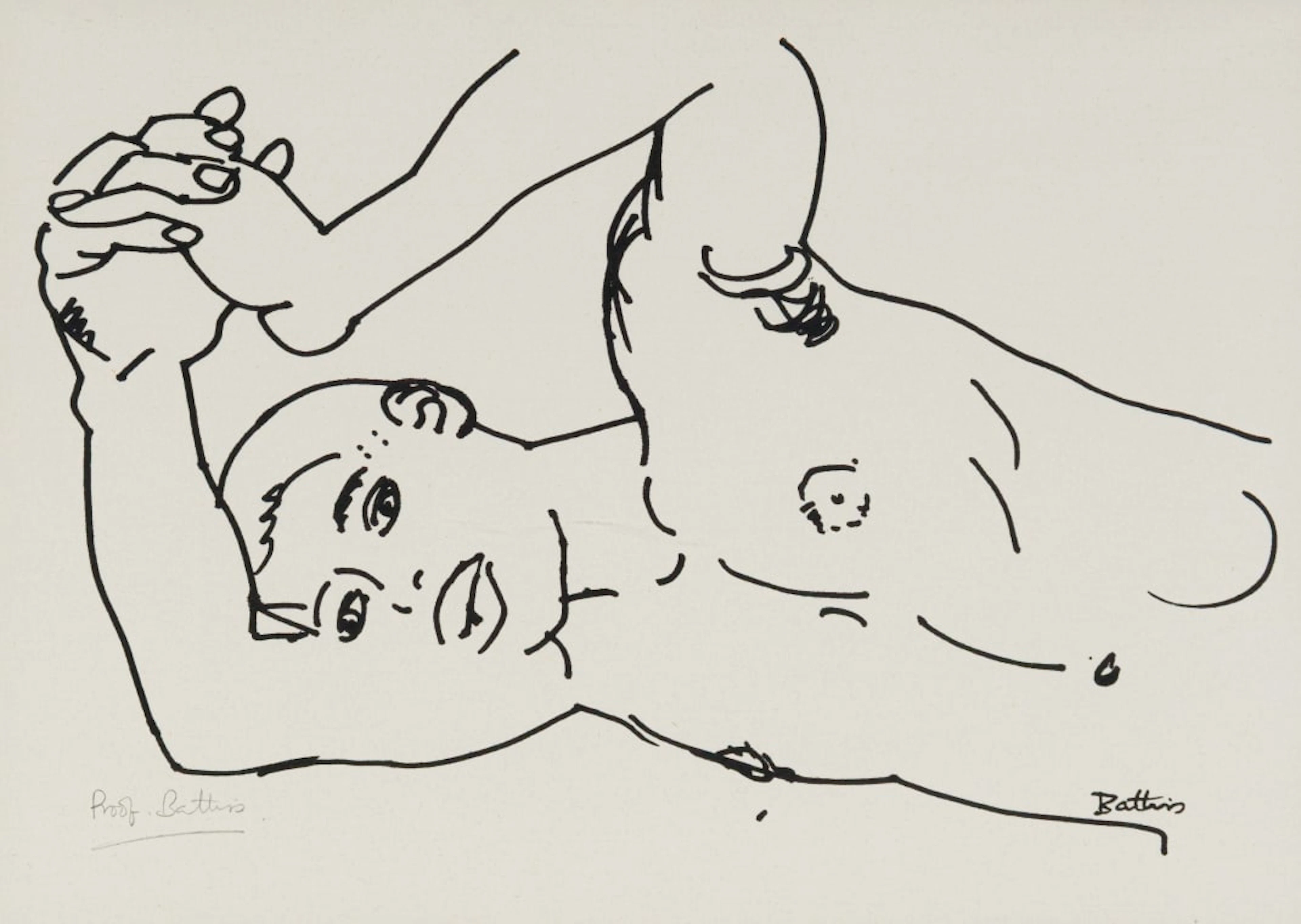Walter Battiss; Male Nude (Torso)