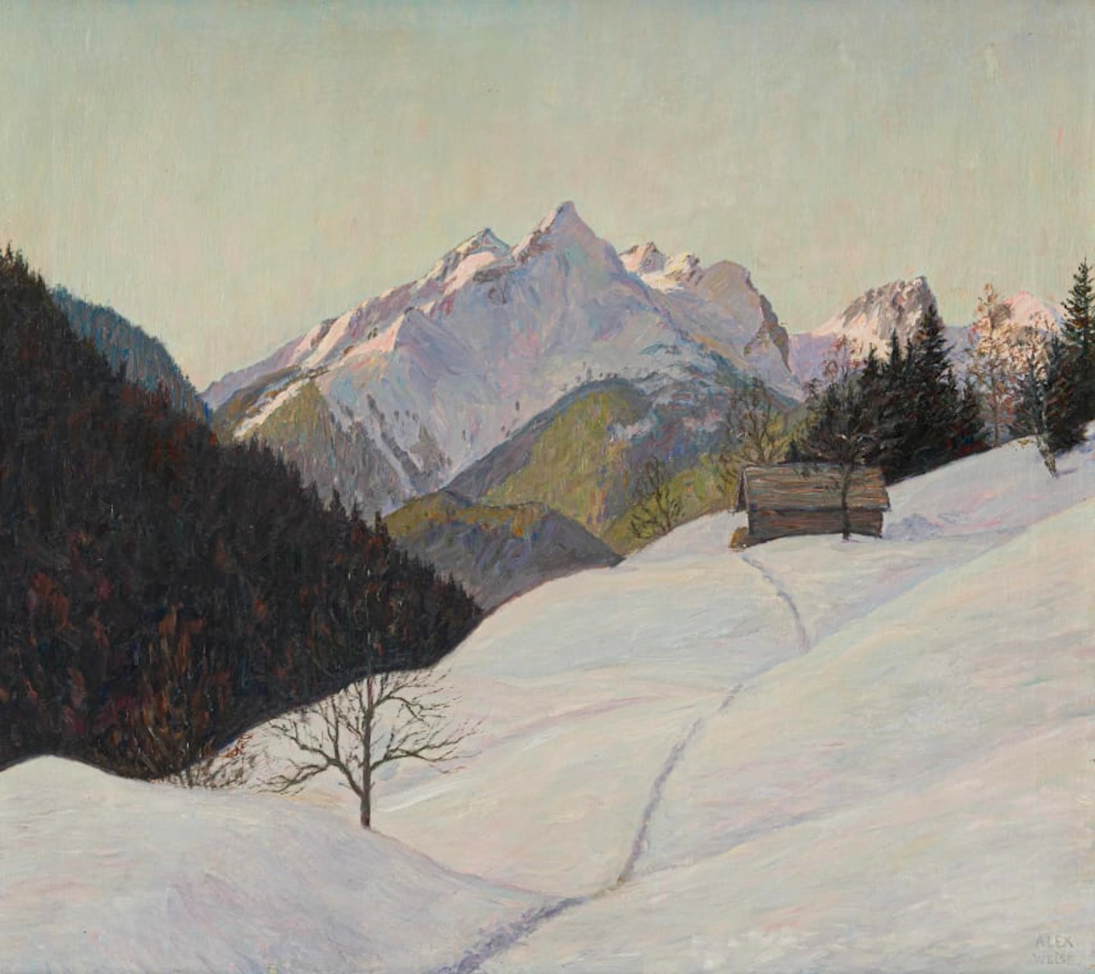 Alexander Weise; Snowy Mountain Scene