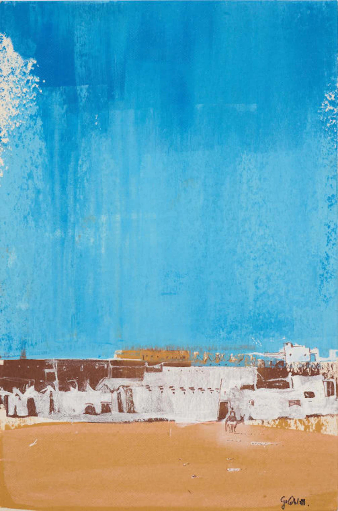 Sidney Goldblatt; Landscape with Houses and Figure on a Horse